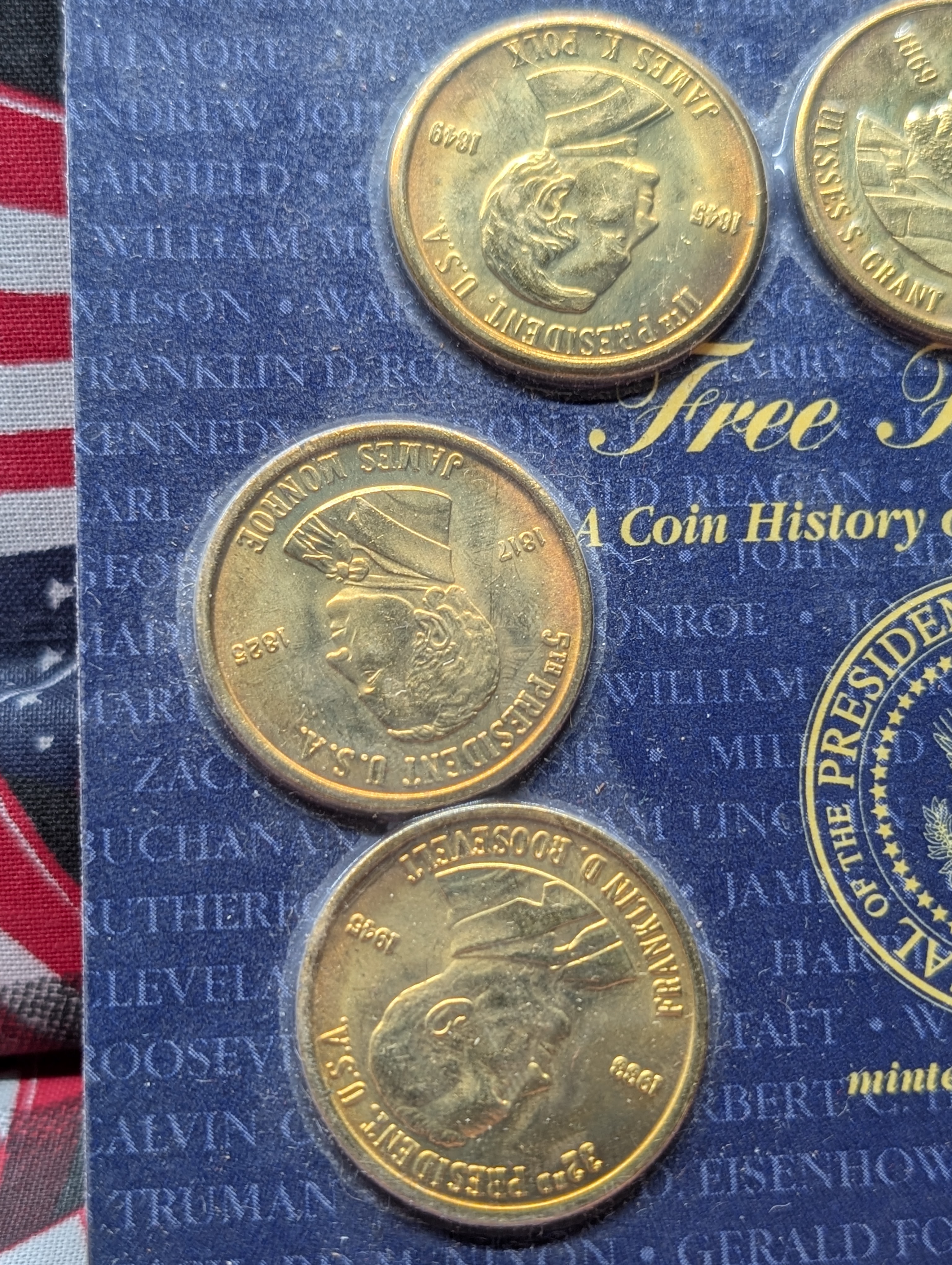 Free For You U.S. Presidential Commemorative Solid Brass Set - Seven Medals
