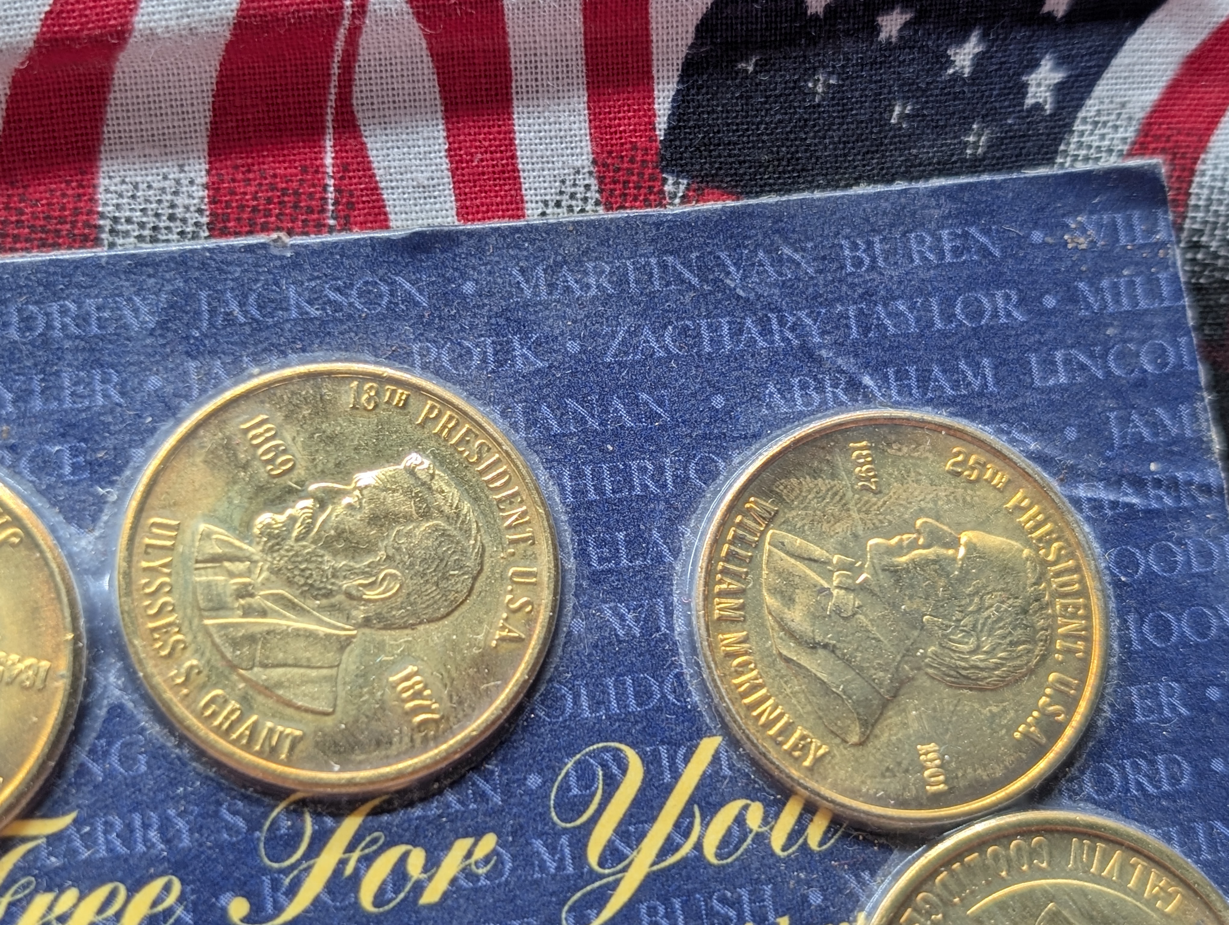 Free For You U.S. Presidential Commemorative Solid Brass Set - Seven Medals