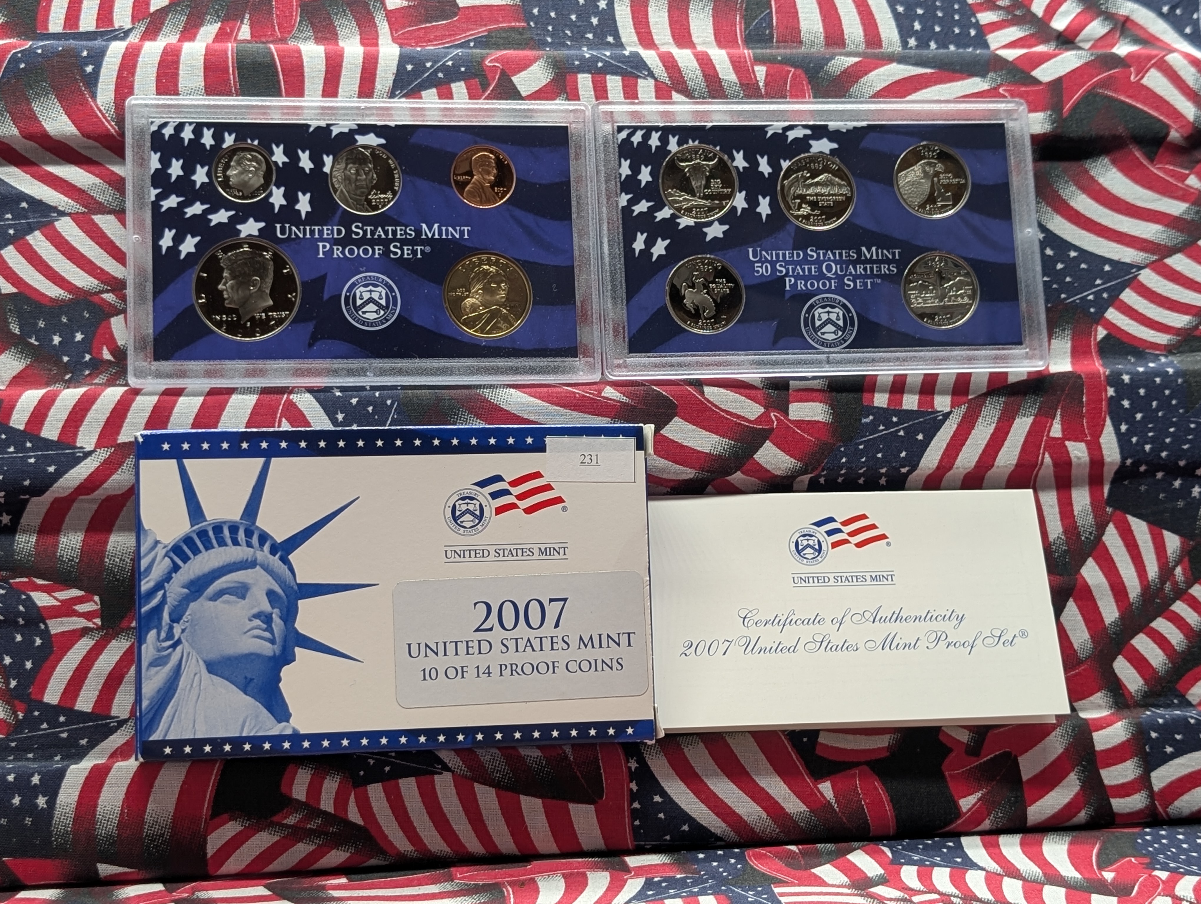 2007-S United States Mint Proof Set with State Quarters and Sacagawea Dollar in OGP w/ COA, No Presidential Dollars