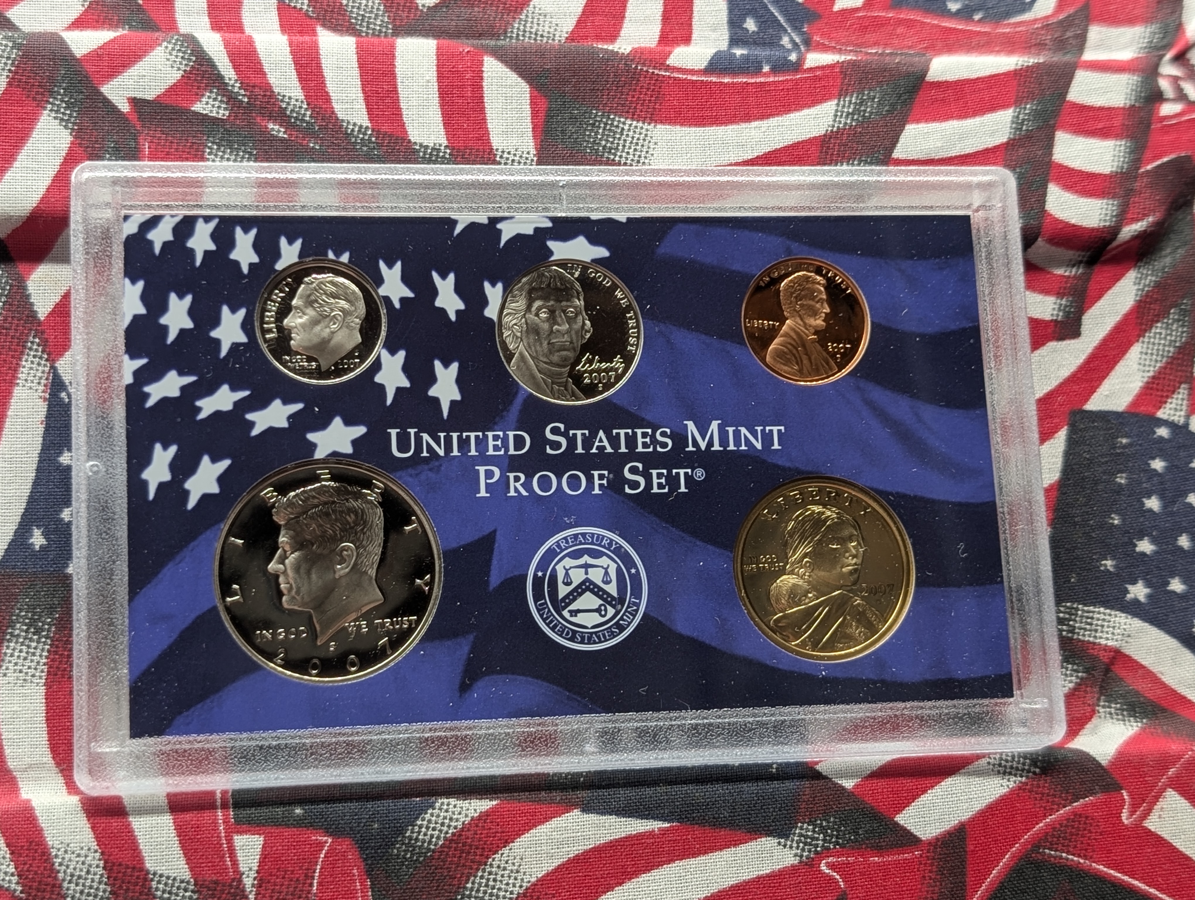 2007-S United States Mint Proof Set with State Quarters and Sacagawea Dollar in OGP w/ COA, No Presidential Dollars