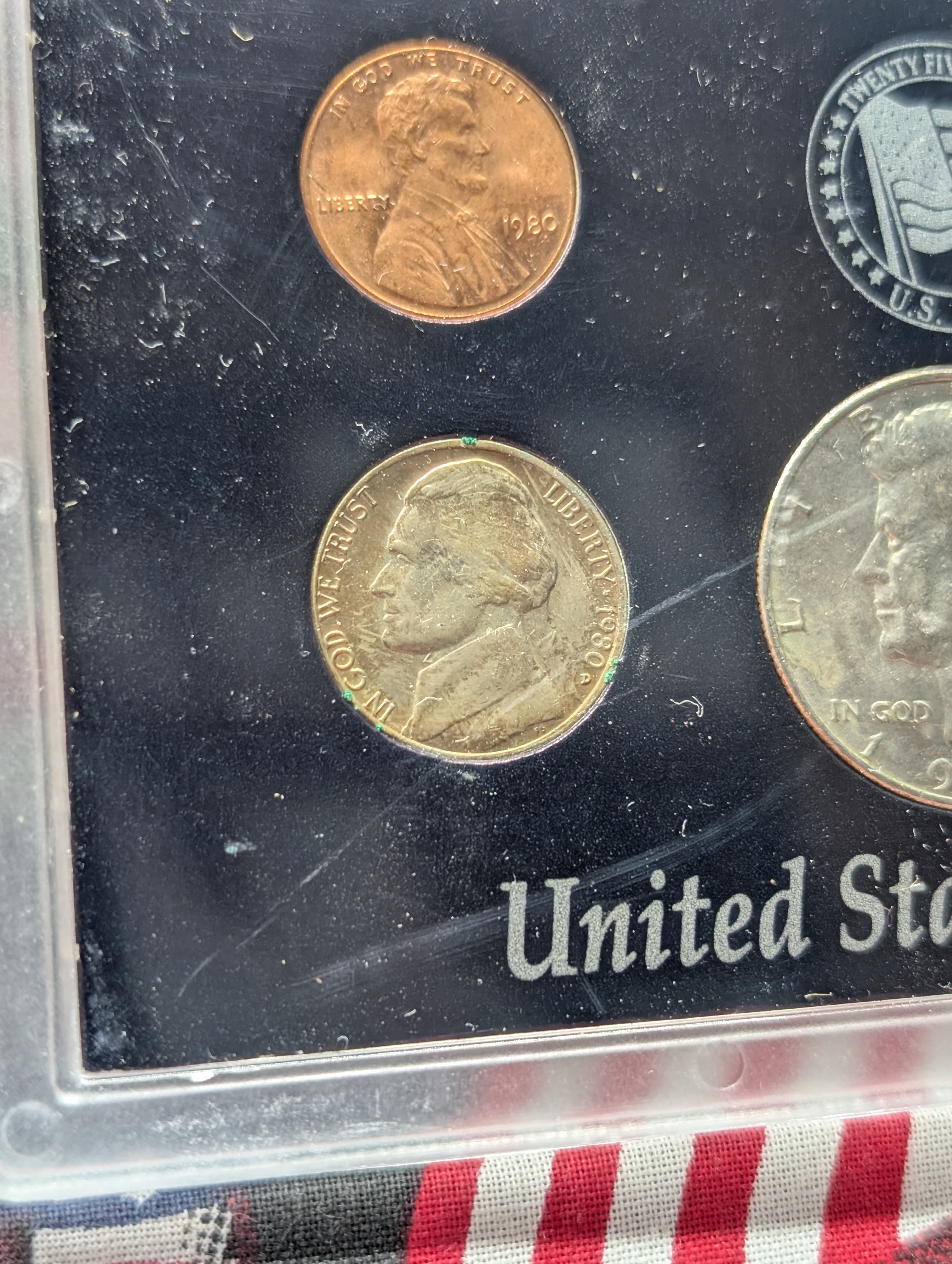 1980-P&D U.S. Coin Set - 1980-P Cent & 1980-D 50C, 25C, 10C, & 5C