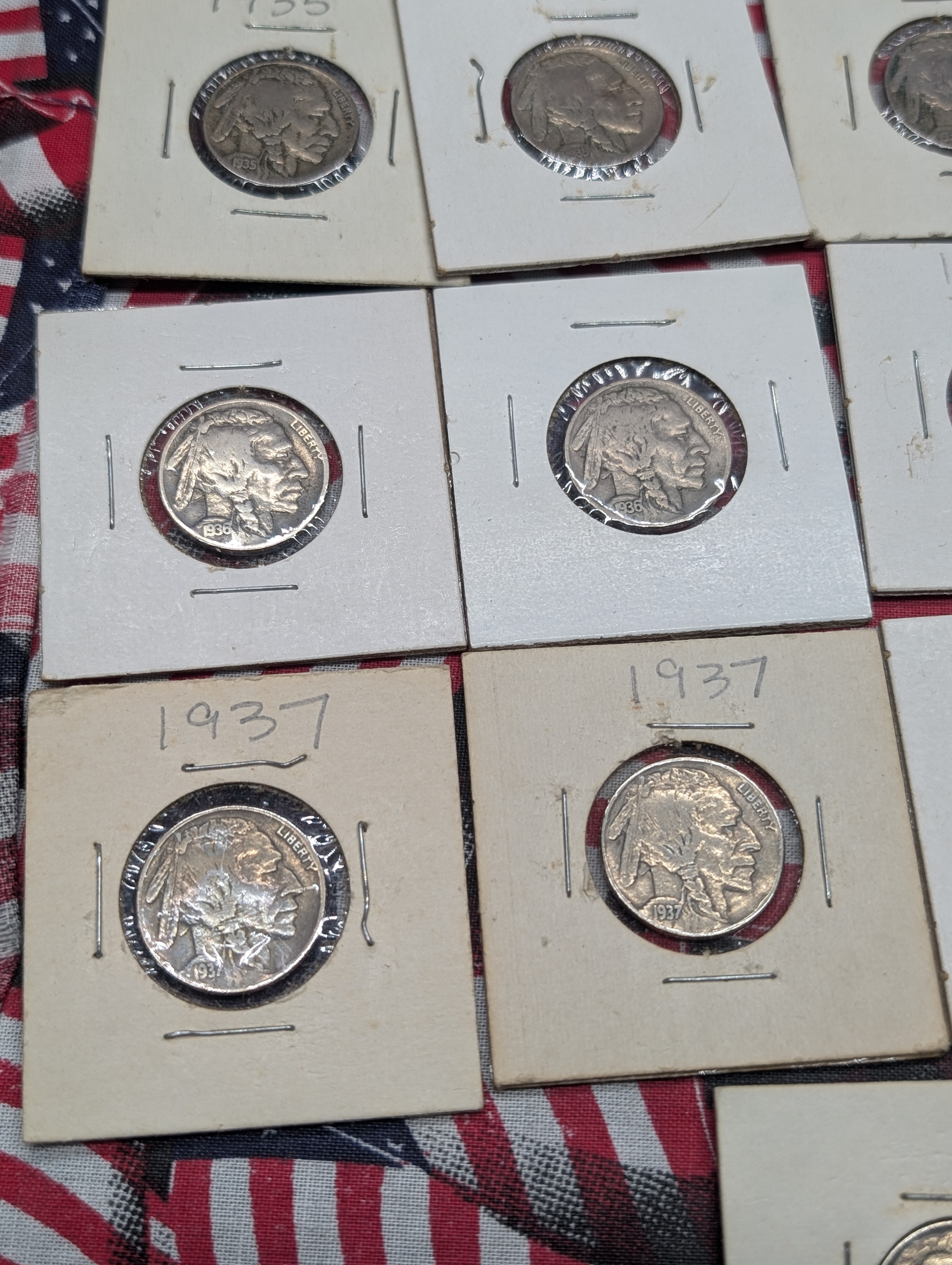 (36) Assorted Indian Head Buffalo Nickels, Various Dates