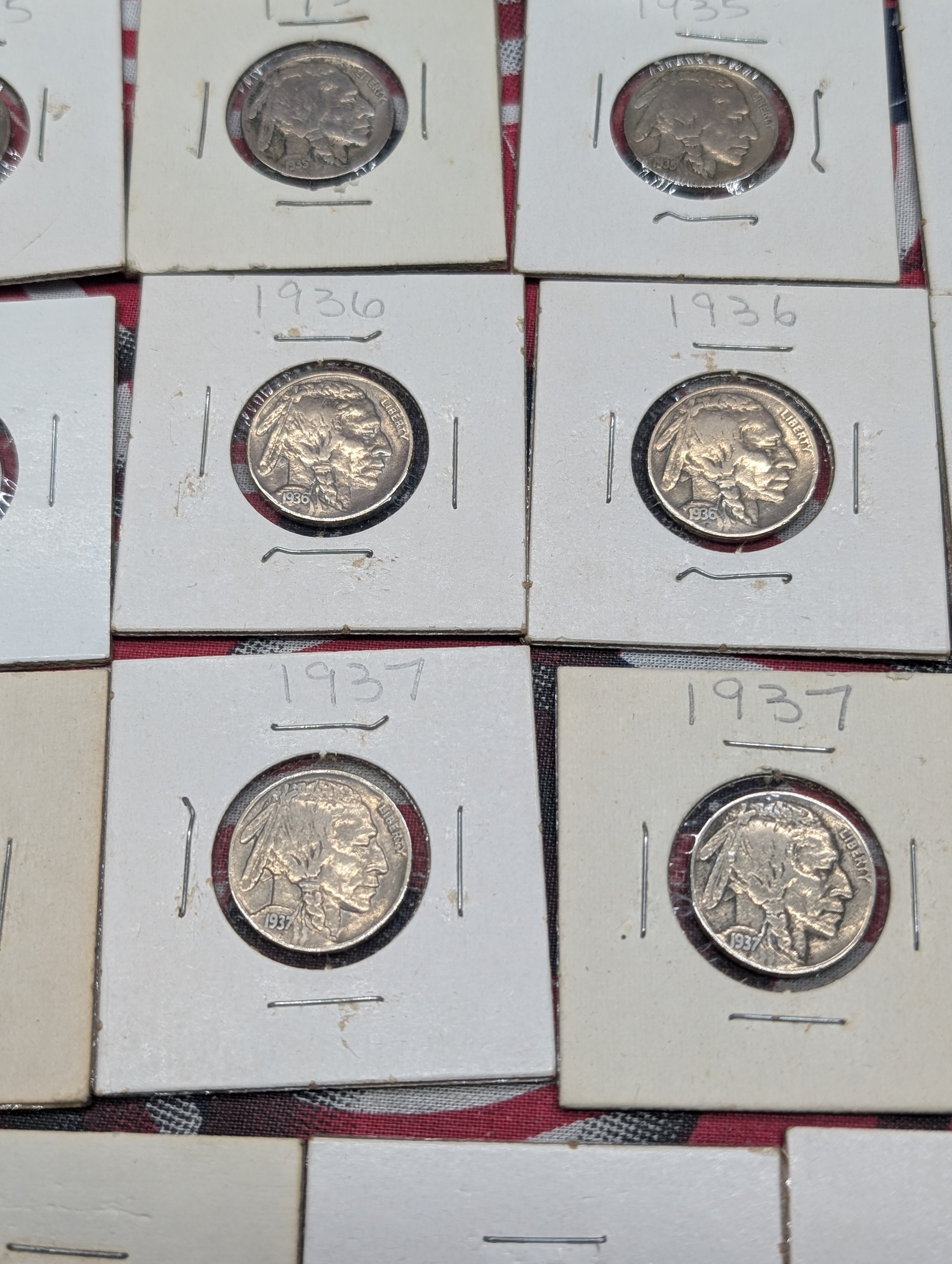 (36) Assorted Indian Head Buffalo Nickels, Various Dates