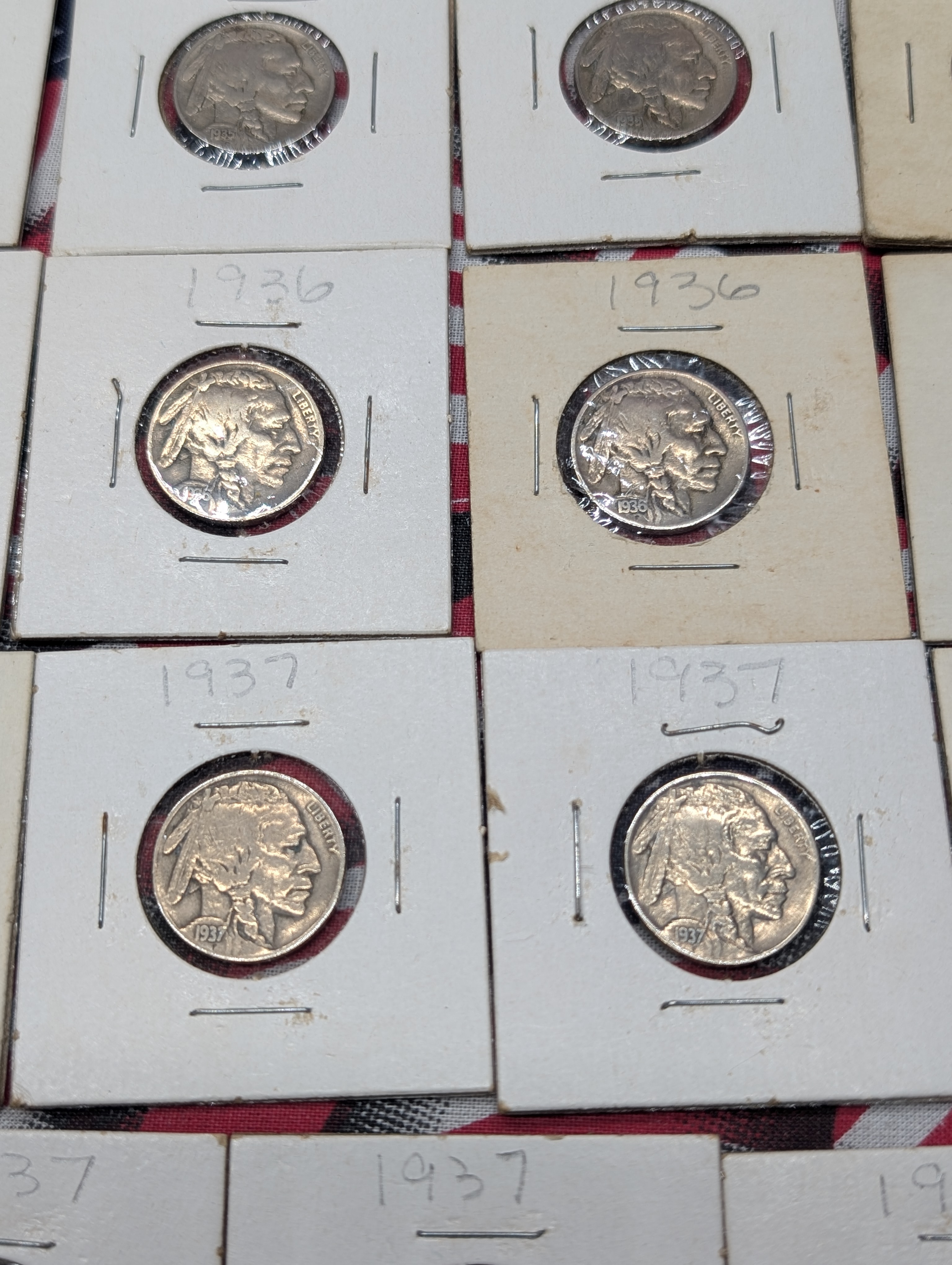 (36) Assorted Indian Head Buffalo Nickels, Various Dates