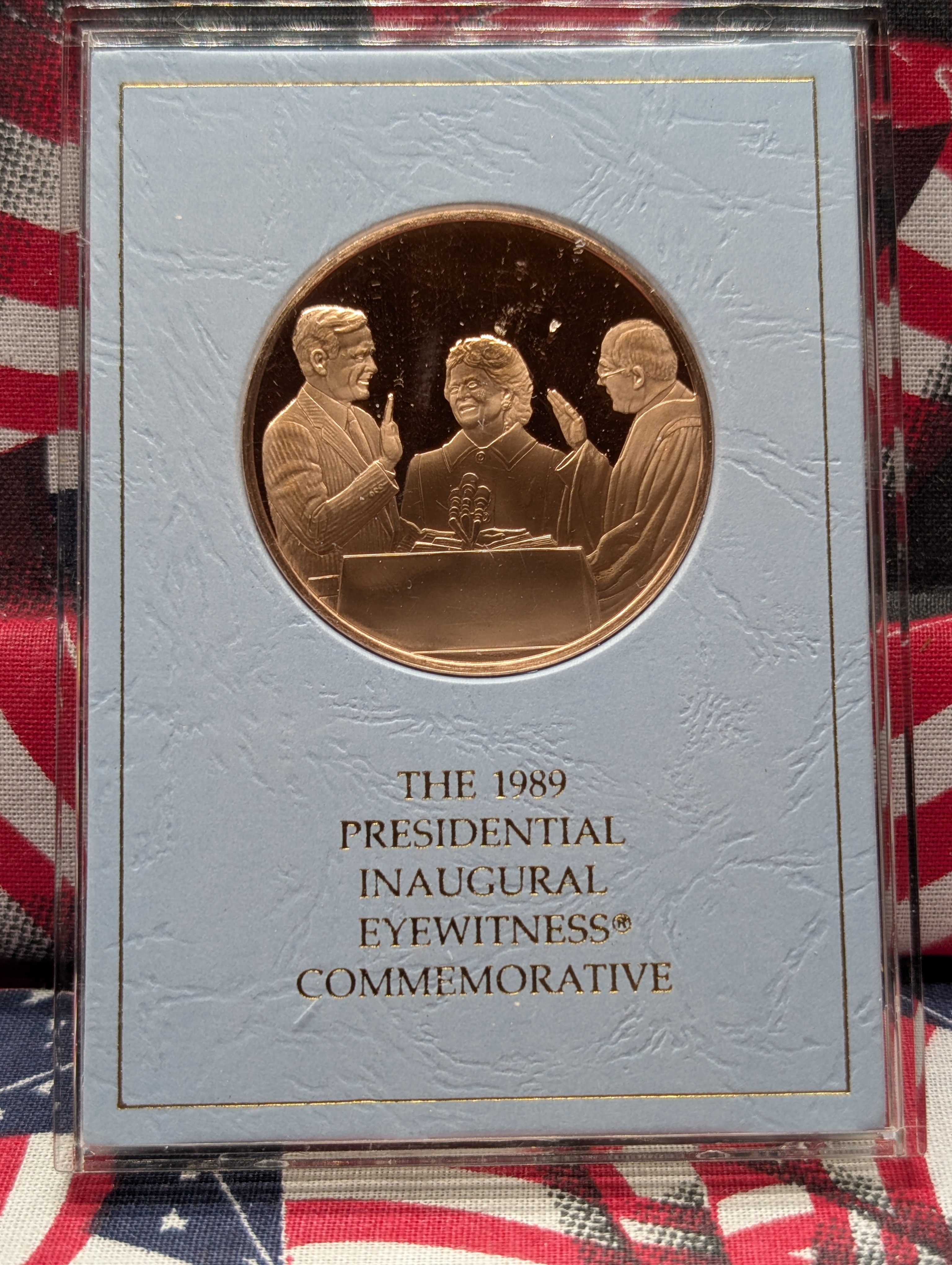1989 Presidential Inaugural Eyewitness Comm. Limited Edition George Bush Solid Bronze Medal