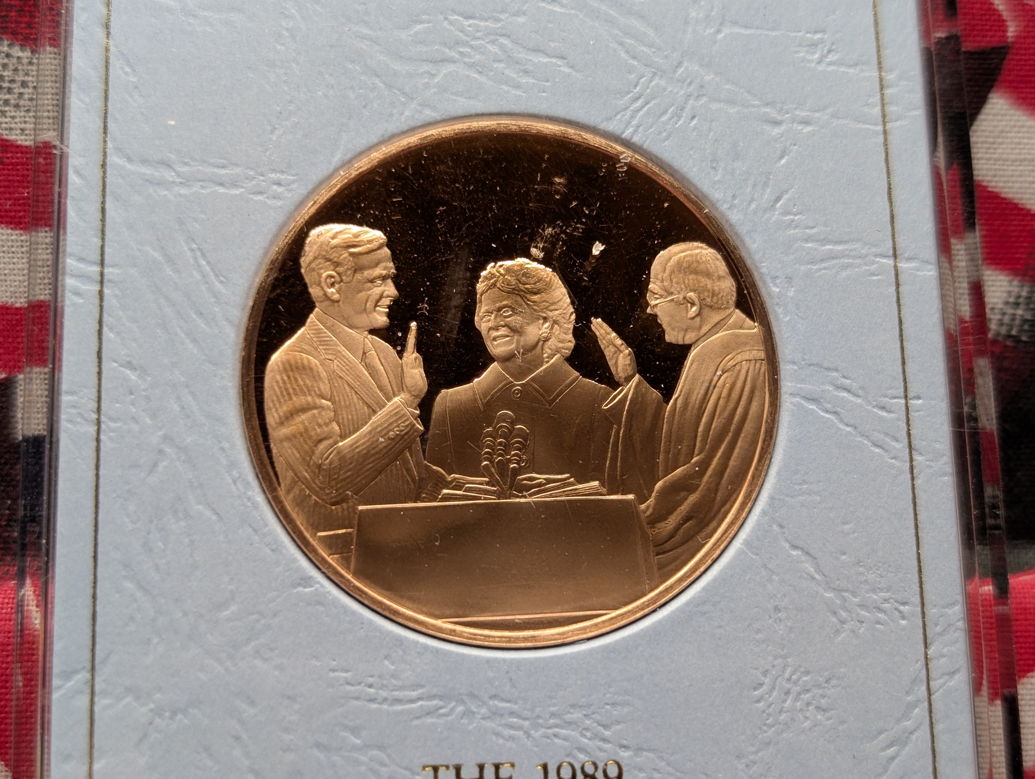 1989 Presidential Inaugural Eyewitness Comm. Limited Edition George Bush Solid Bronze Medal