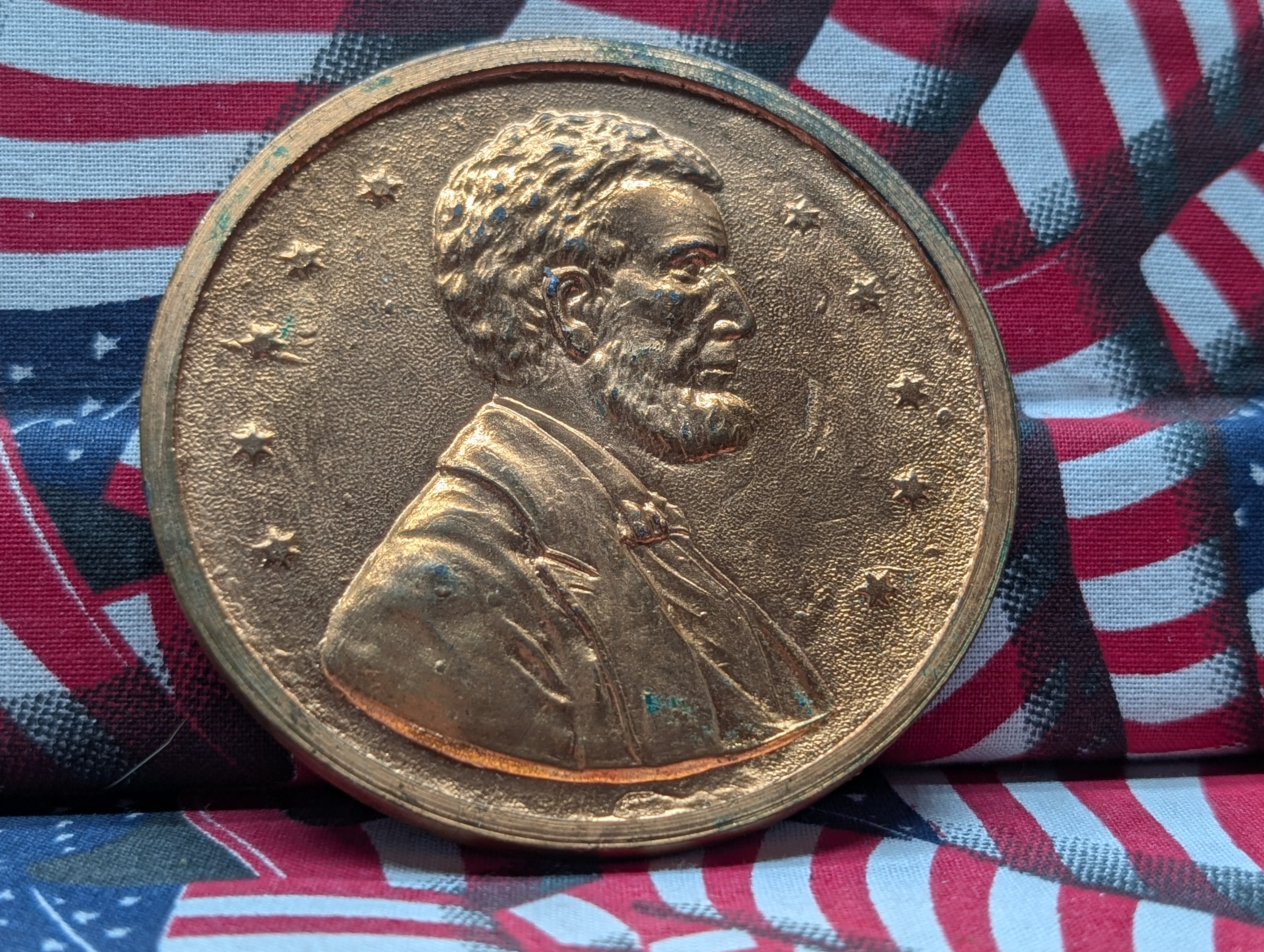 GSM 1oz .999 Fine Copper Round, 1.57oz. Copper 1909 Tribute Coin, and Large Souvenir Penny