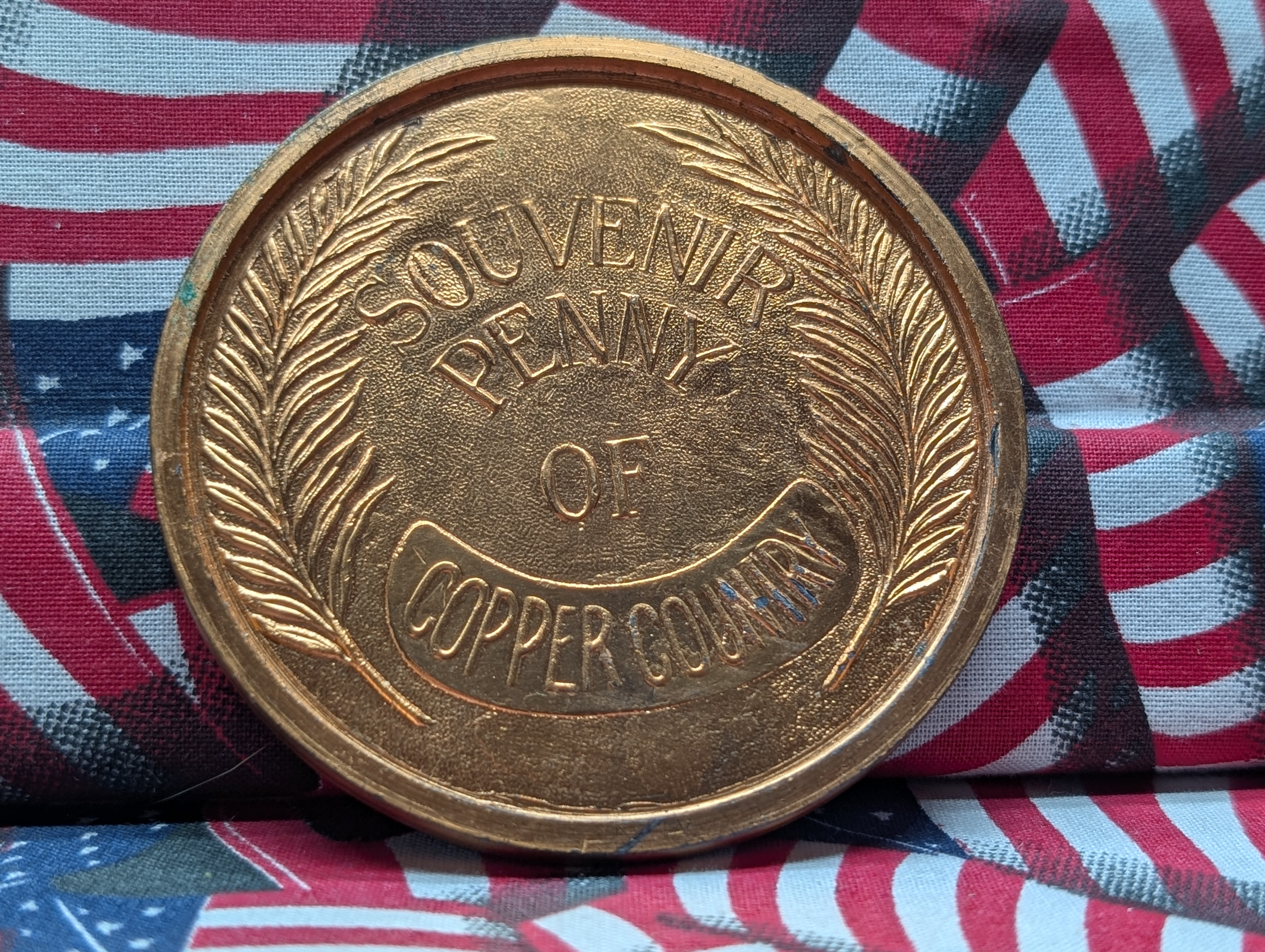 GSM 1oz .999 Fine Copper Round, 1.57oz. Copper 1909 Tribute Coin, and Large Souvenir Penny