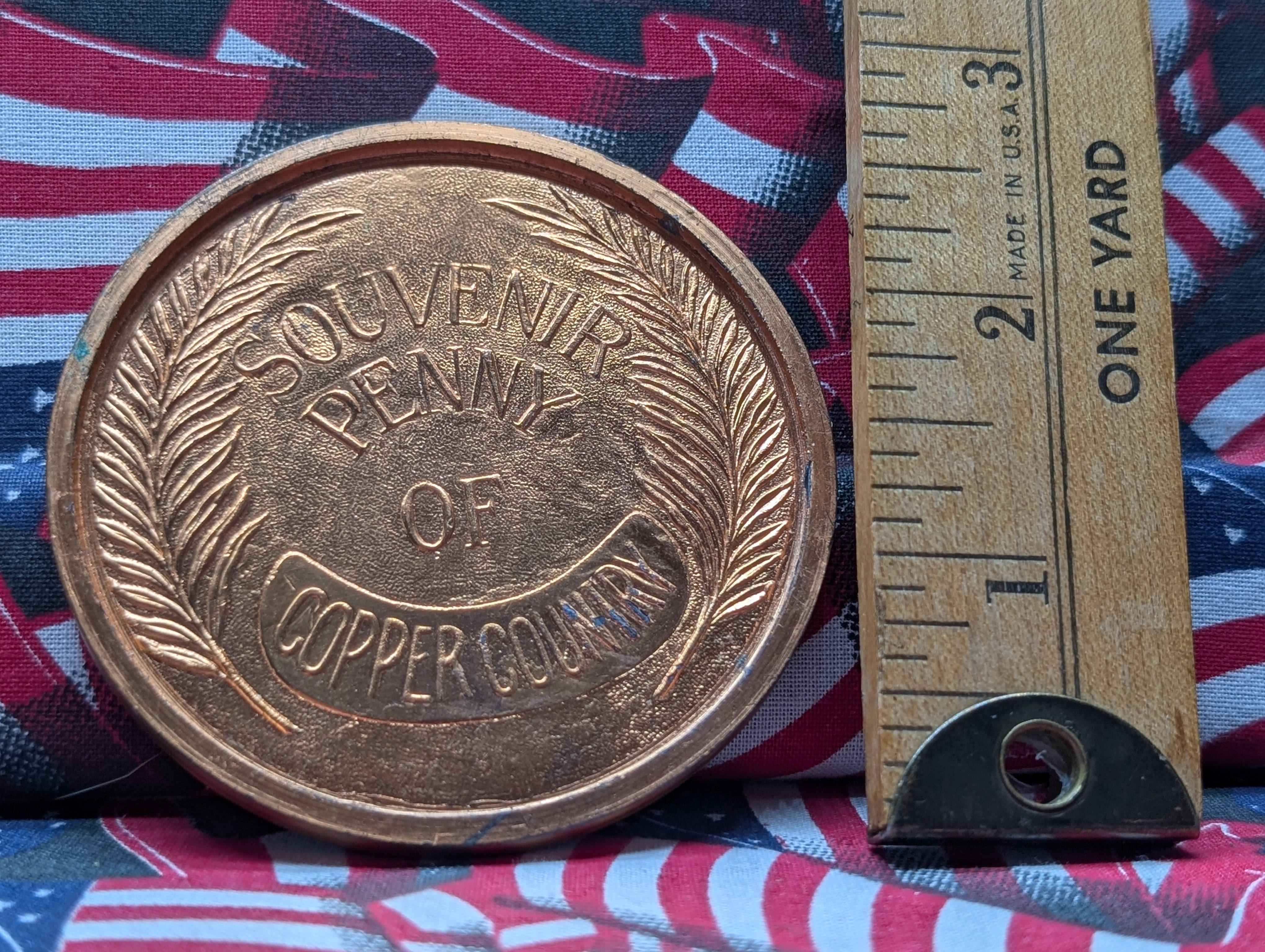 GSM 1oz .999 Fine Copper Round, 1.57oz. Copper 1909 Tribute Coin, and Large Souvenir Penny