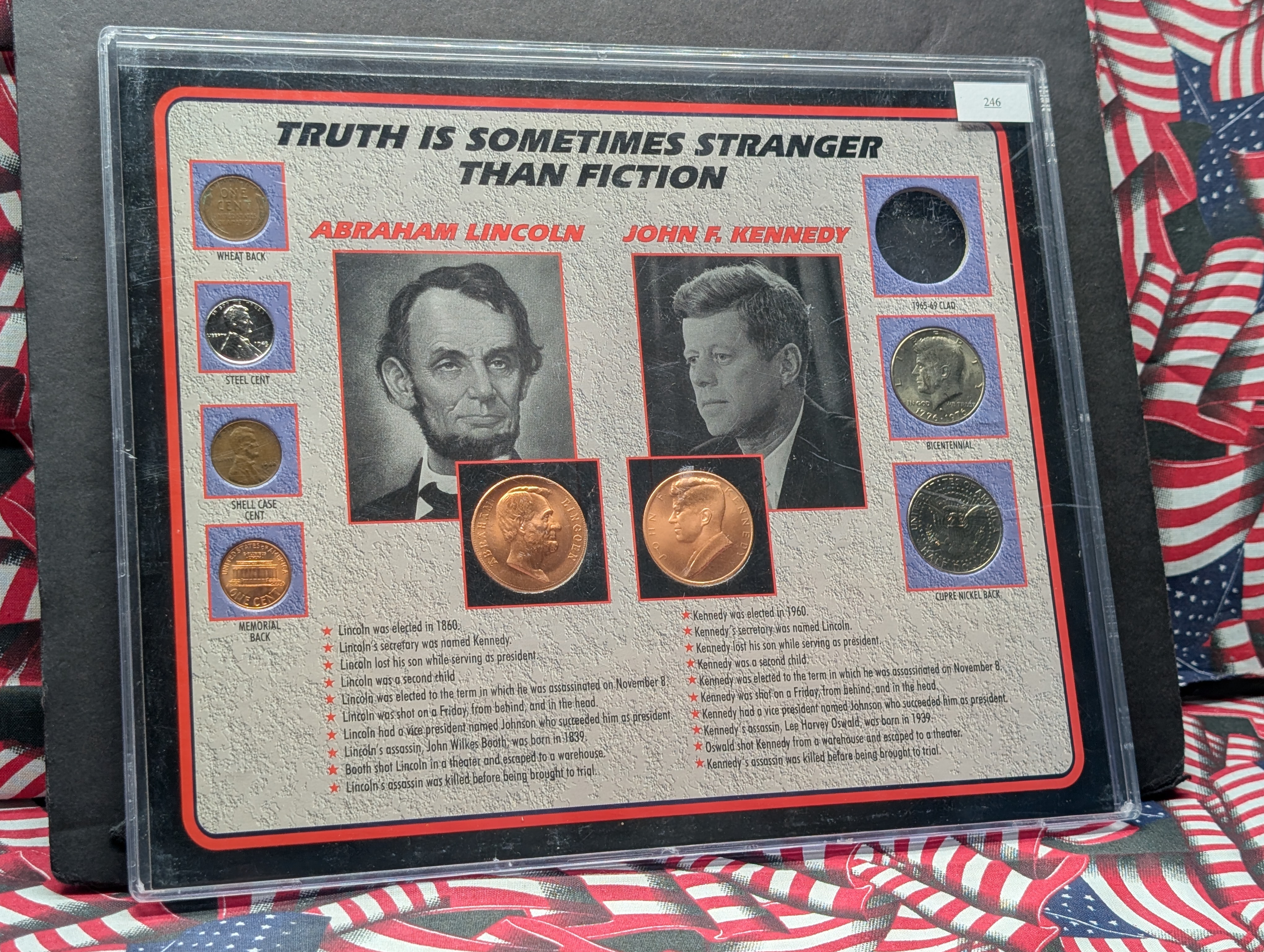 Truth is Sometimes Stranger Than Fiction Collection - 2 Medals and 6 Coins, Lincoln/ Kennedy