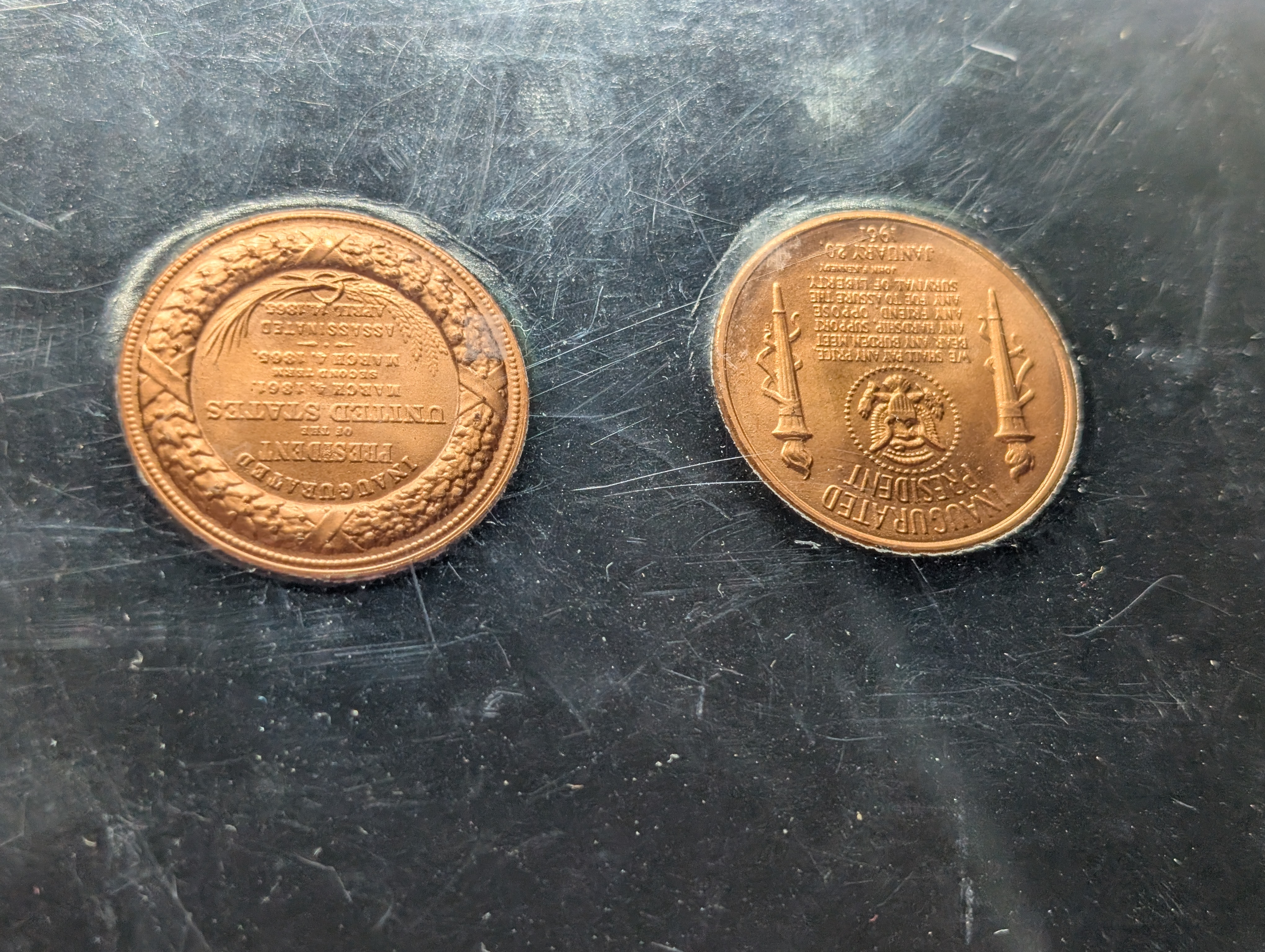 Truth is Sometimes Stranger Than Fiction Collection - 2 Medals and 6 Coins, Lincoln/ Kennedy