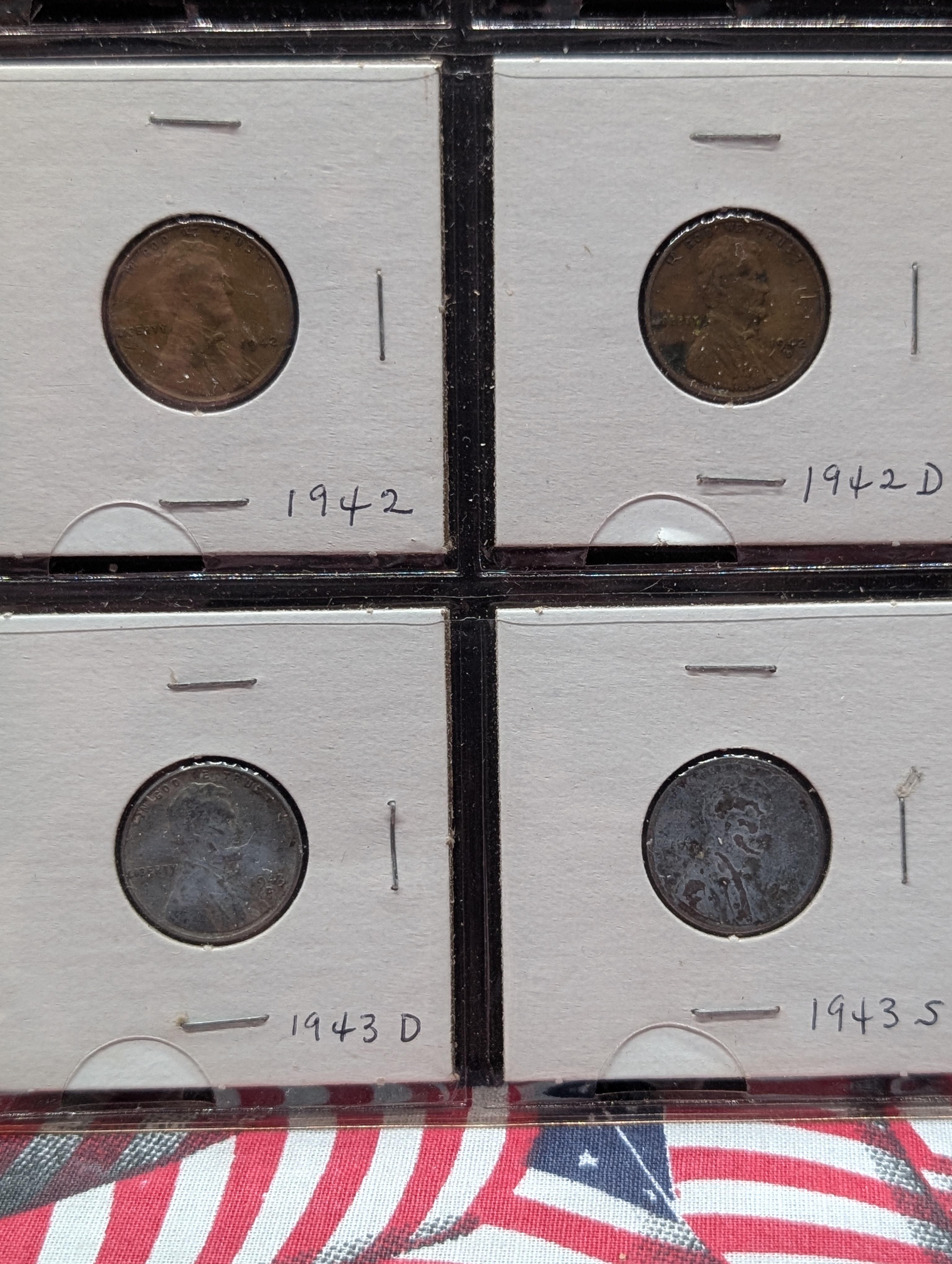 Full Binder Page of Lincoln Wheat Cents- 20 Coins, Mixed Dates 1930's and 40's