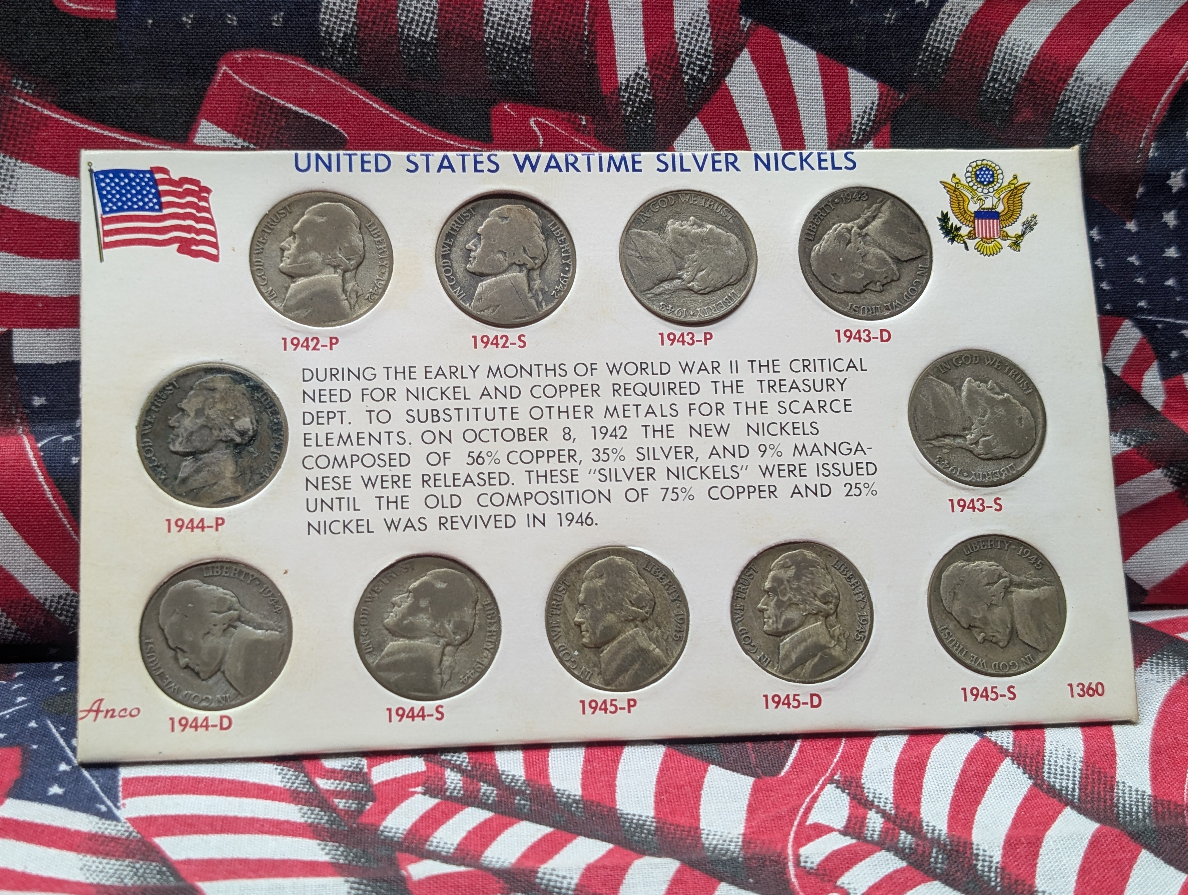 United States Wartime Silver Nickel Collection, 11 Coins - All 35% Silver