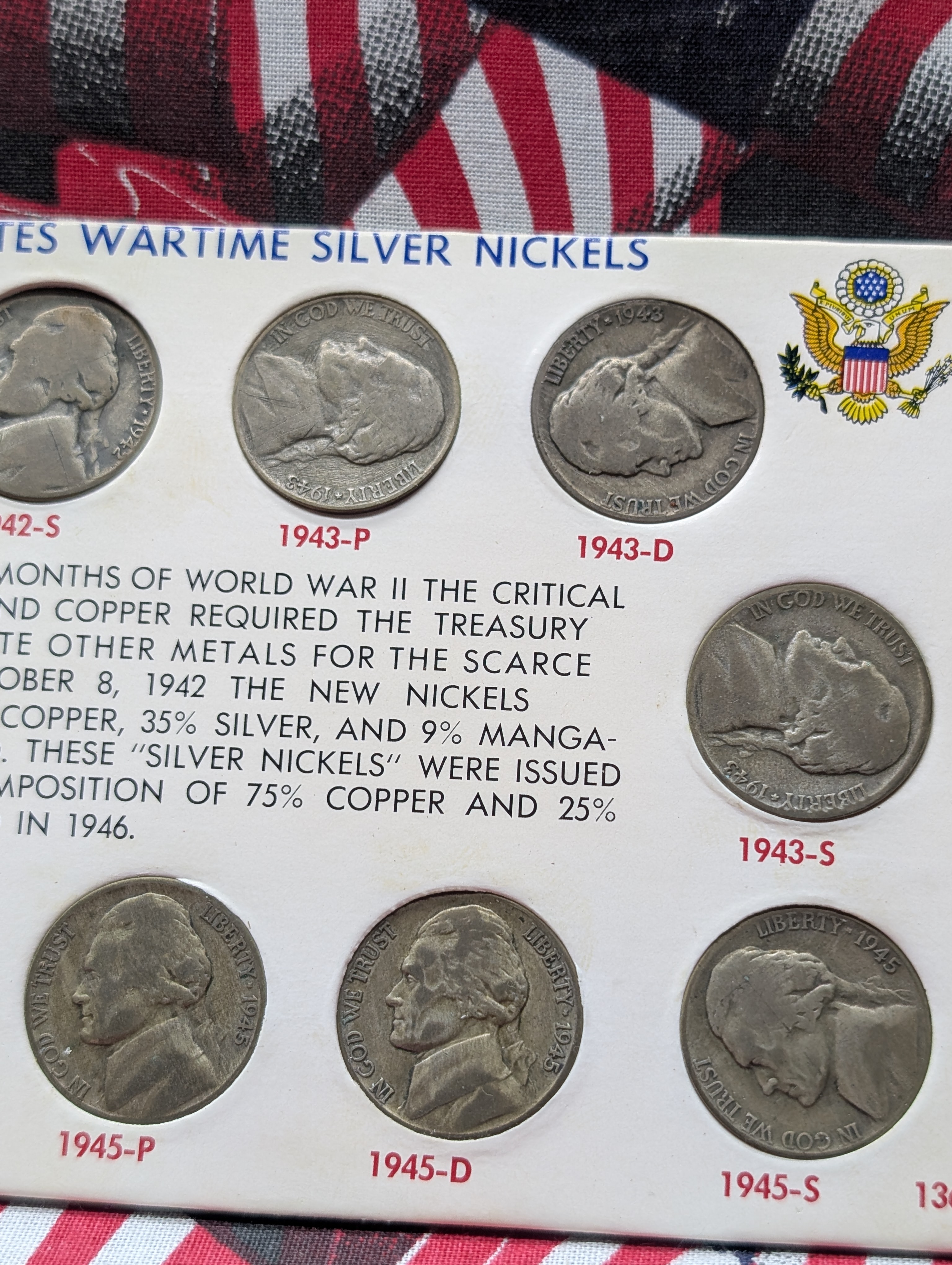 United States Wartime Silver Nickel Collection, 11 Coins - All 35% Silver