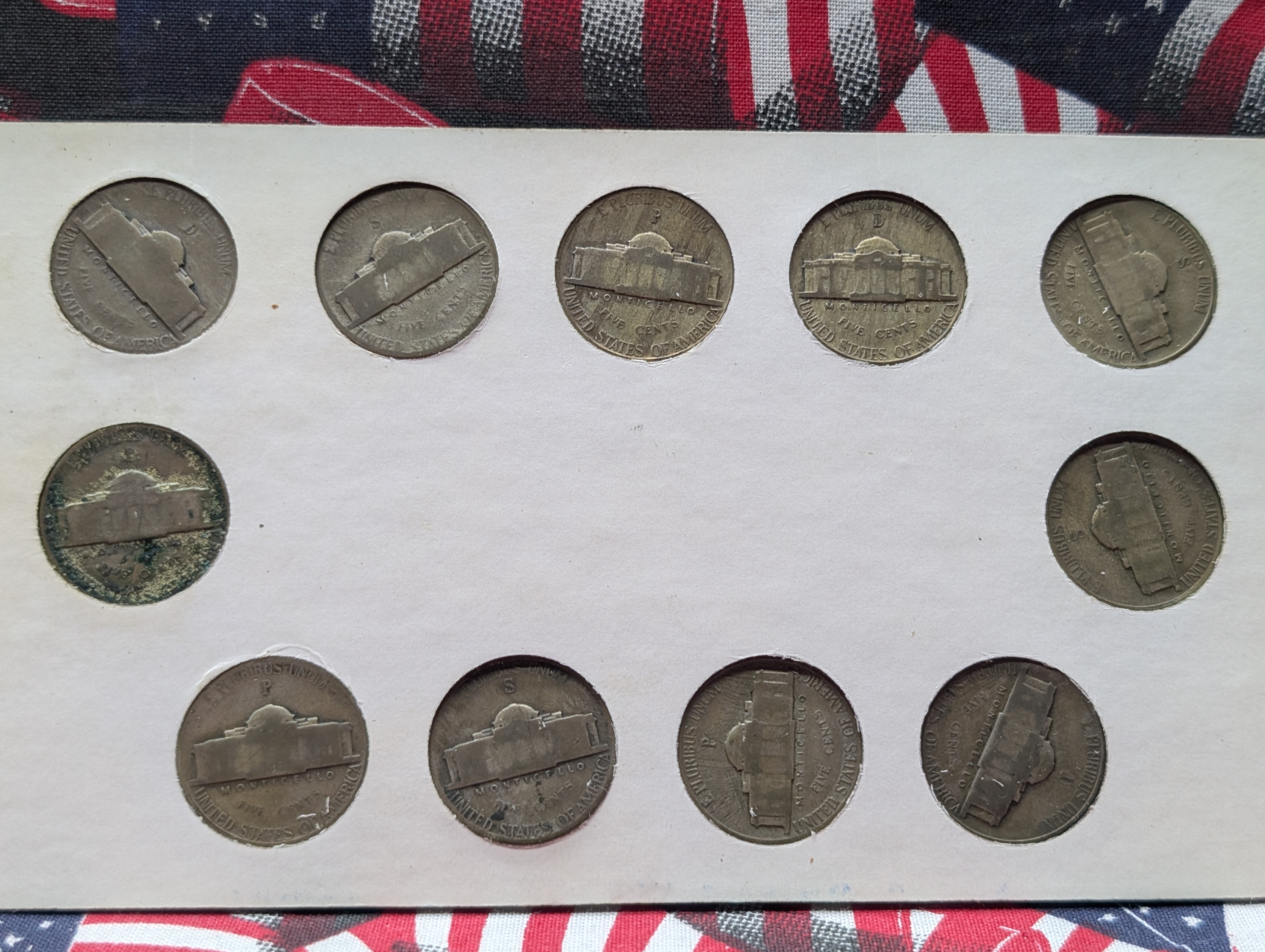 United States Wartime Silver Nickel Collection, 11 Coins - All 35% Silver