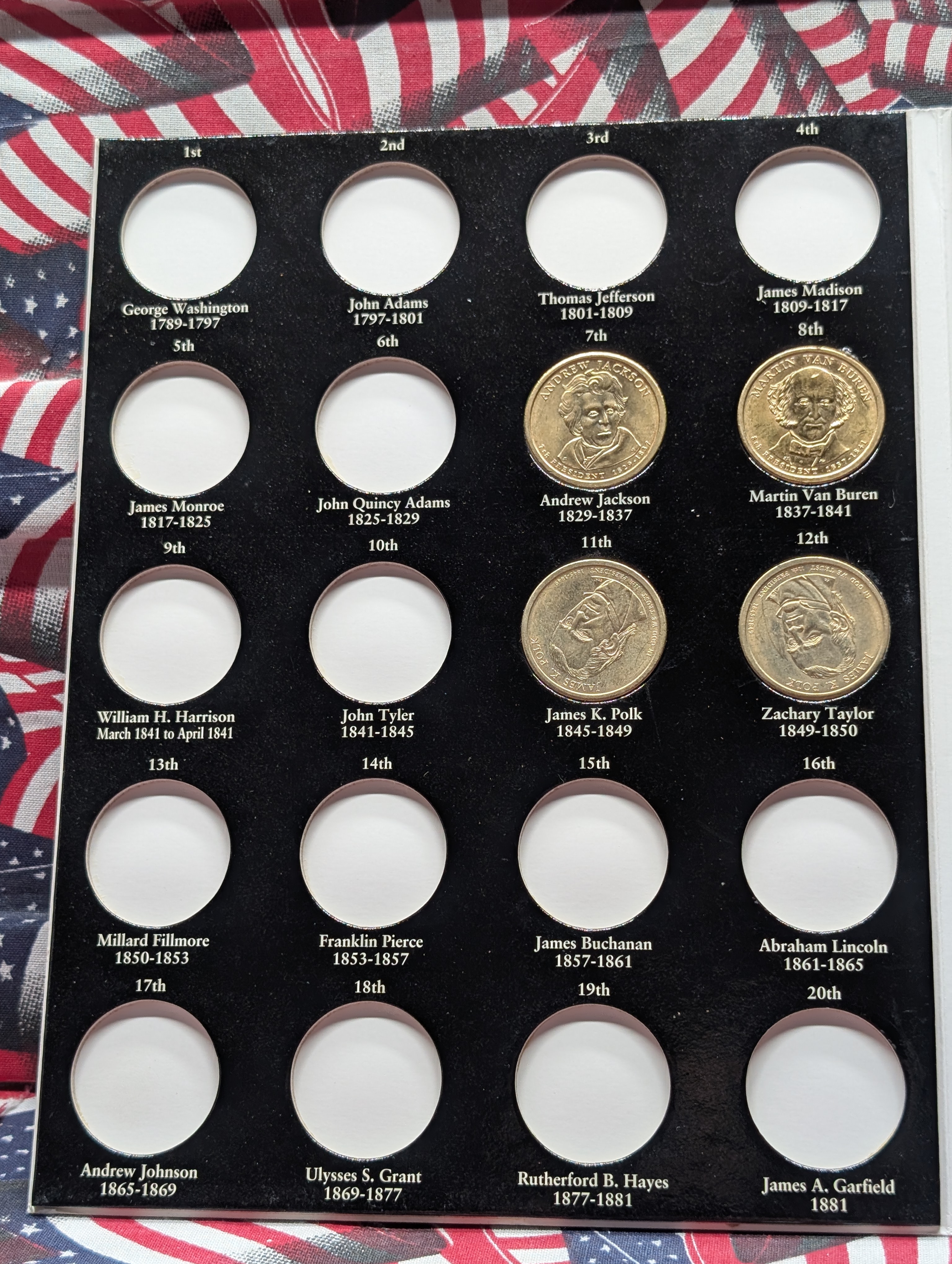 U.S. Presidential Dollar Coin Book with 12 Sacagawea, 4 Presidential & 2 Susan B. Anthony Dollars