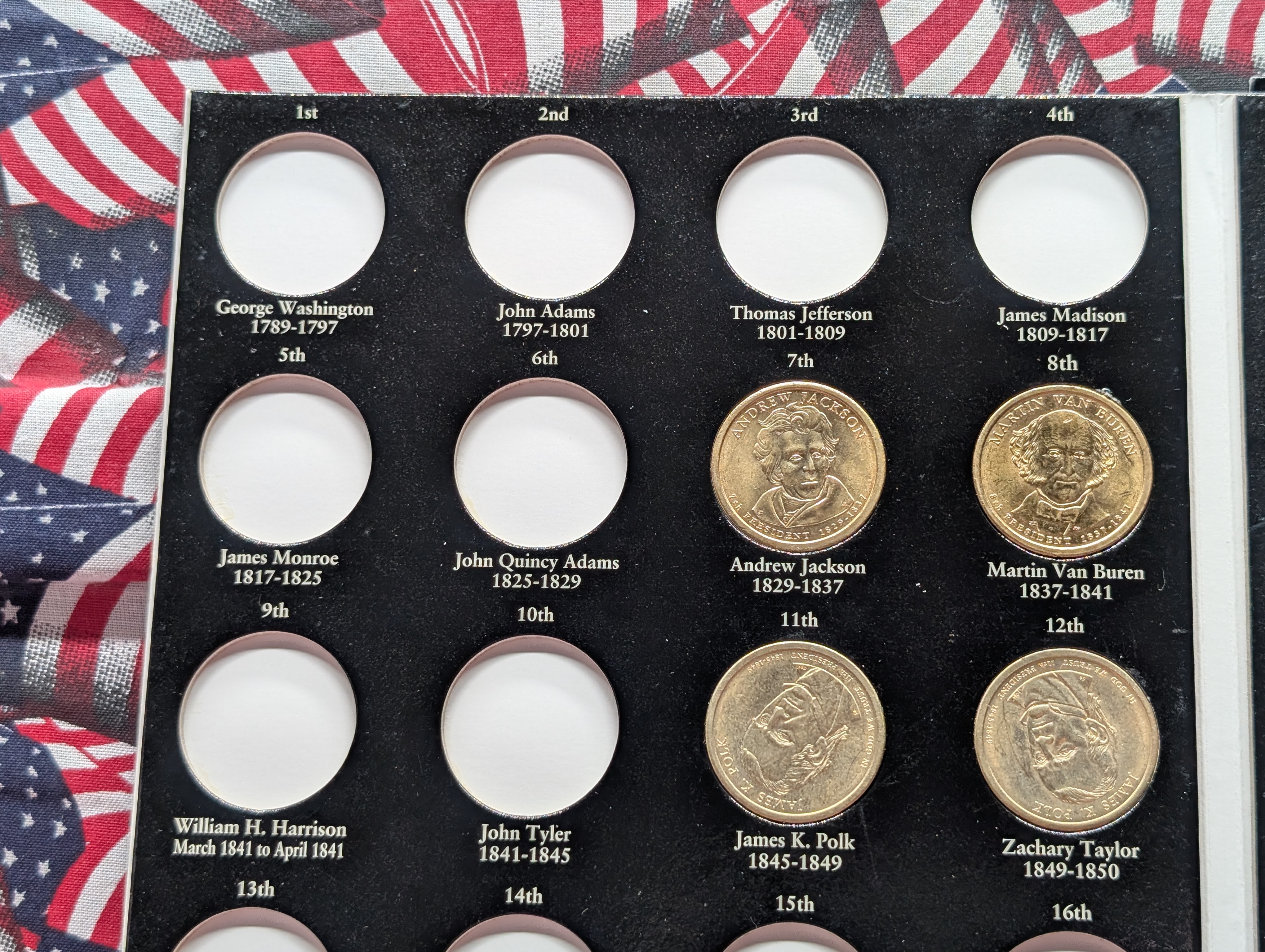 U.S. Presidential Dollar Coin Book with 12 Sacagawea, 4 Presidential & 2 Susan B. Anthony Dollars