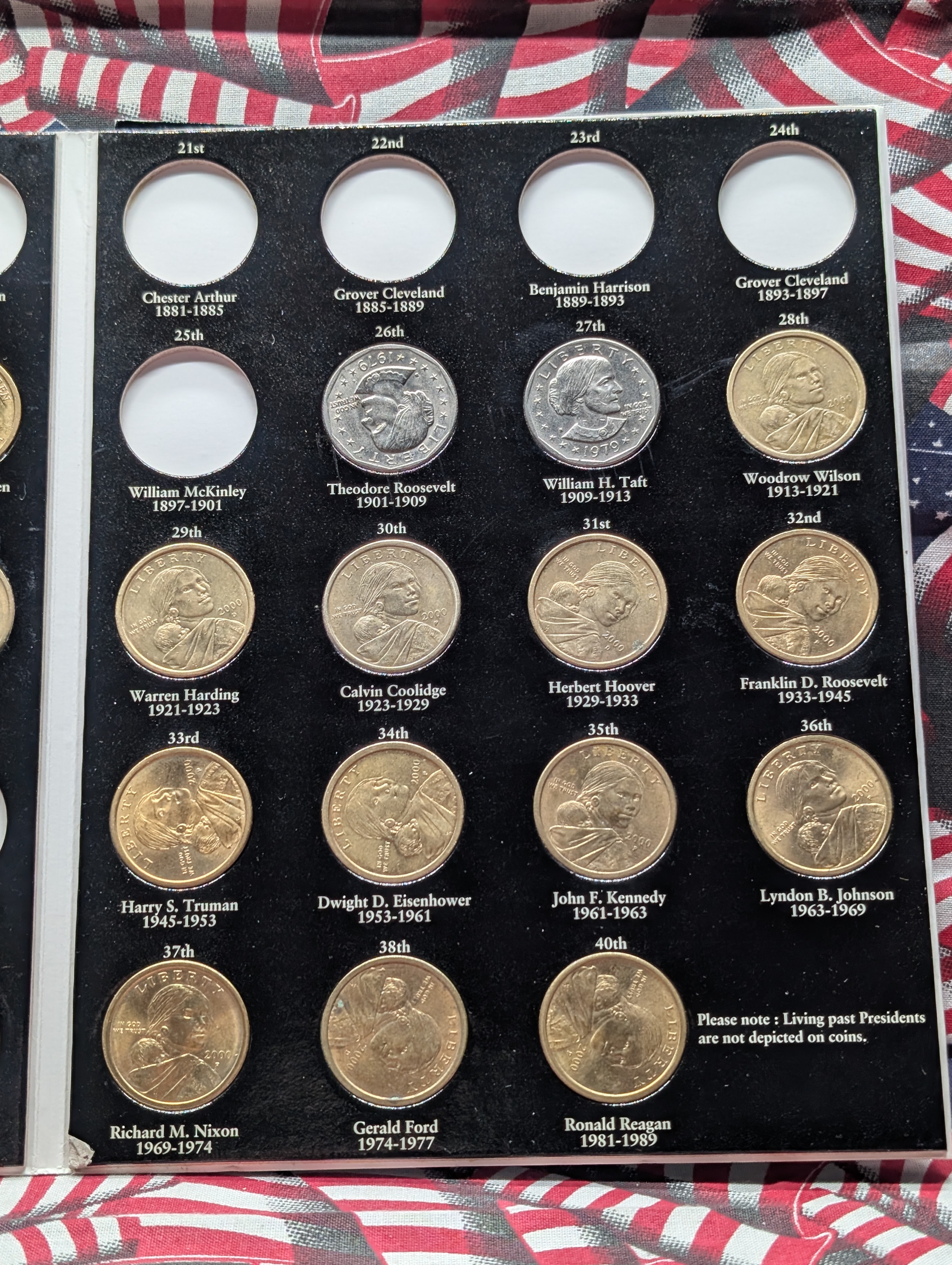 U.S. Presidential Dollar Coin Book with 12 Sacagawea, 4 Presidential & 2 Susan B. Anthony Dollars