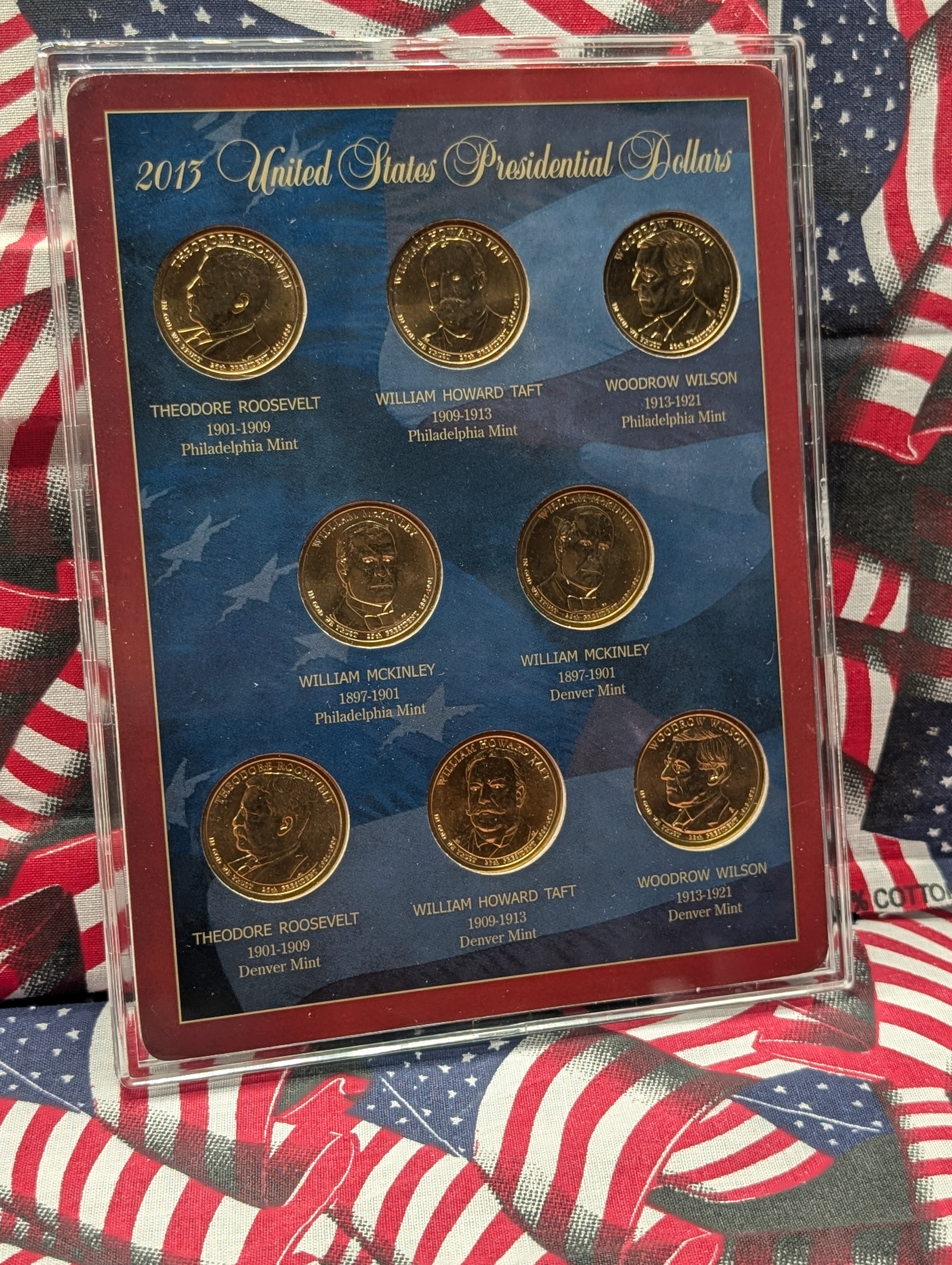 2013 & 2014 Collection of Presidential Dollars in Wooden Display Boxes w/ COA (2 Sets) 16 Coins Total