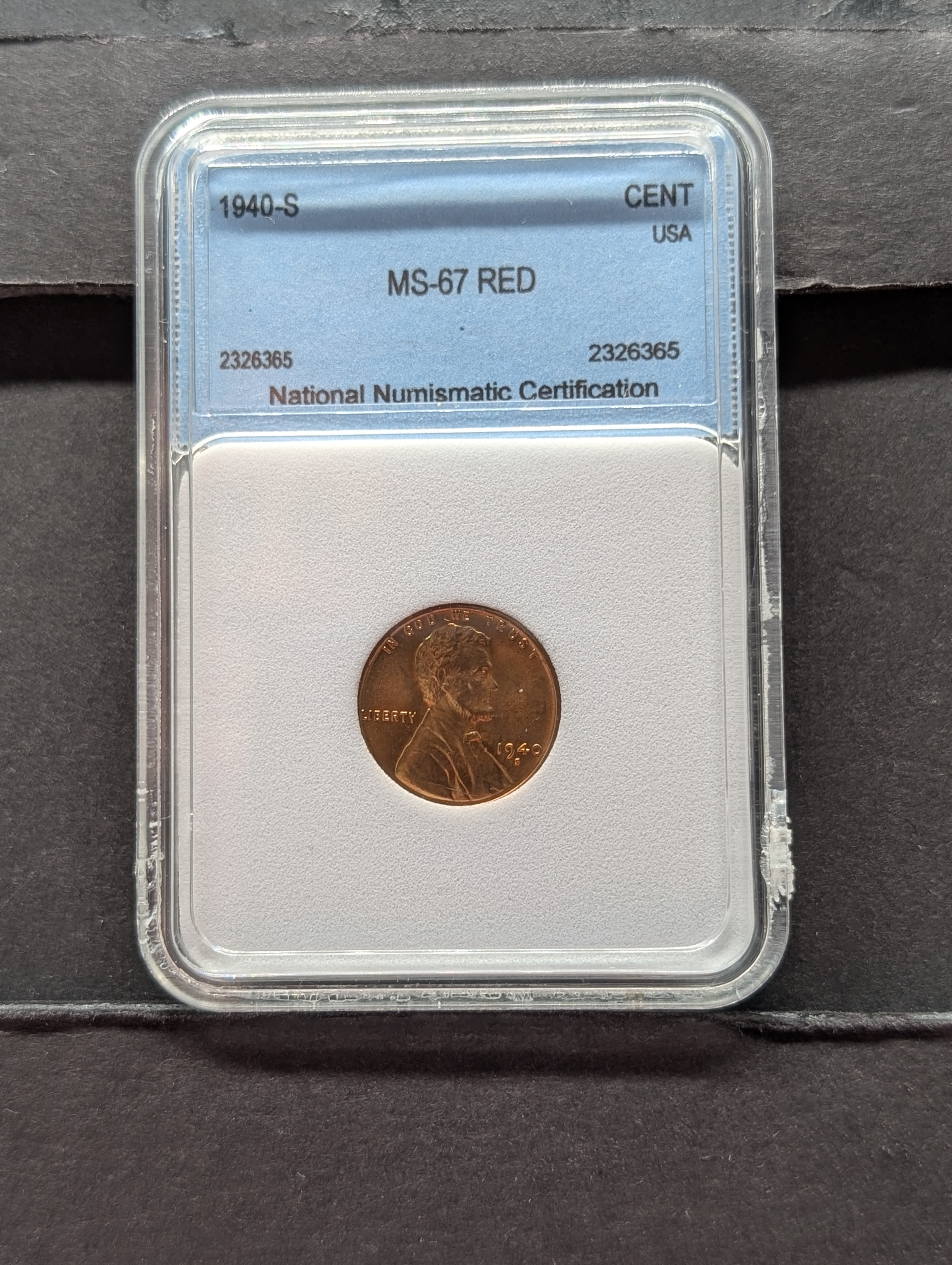 1940-S Lincoln Wheat Cent NNC MS67 RED