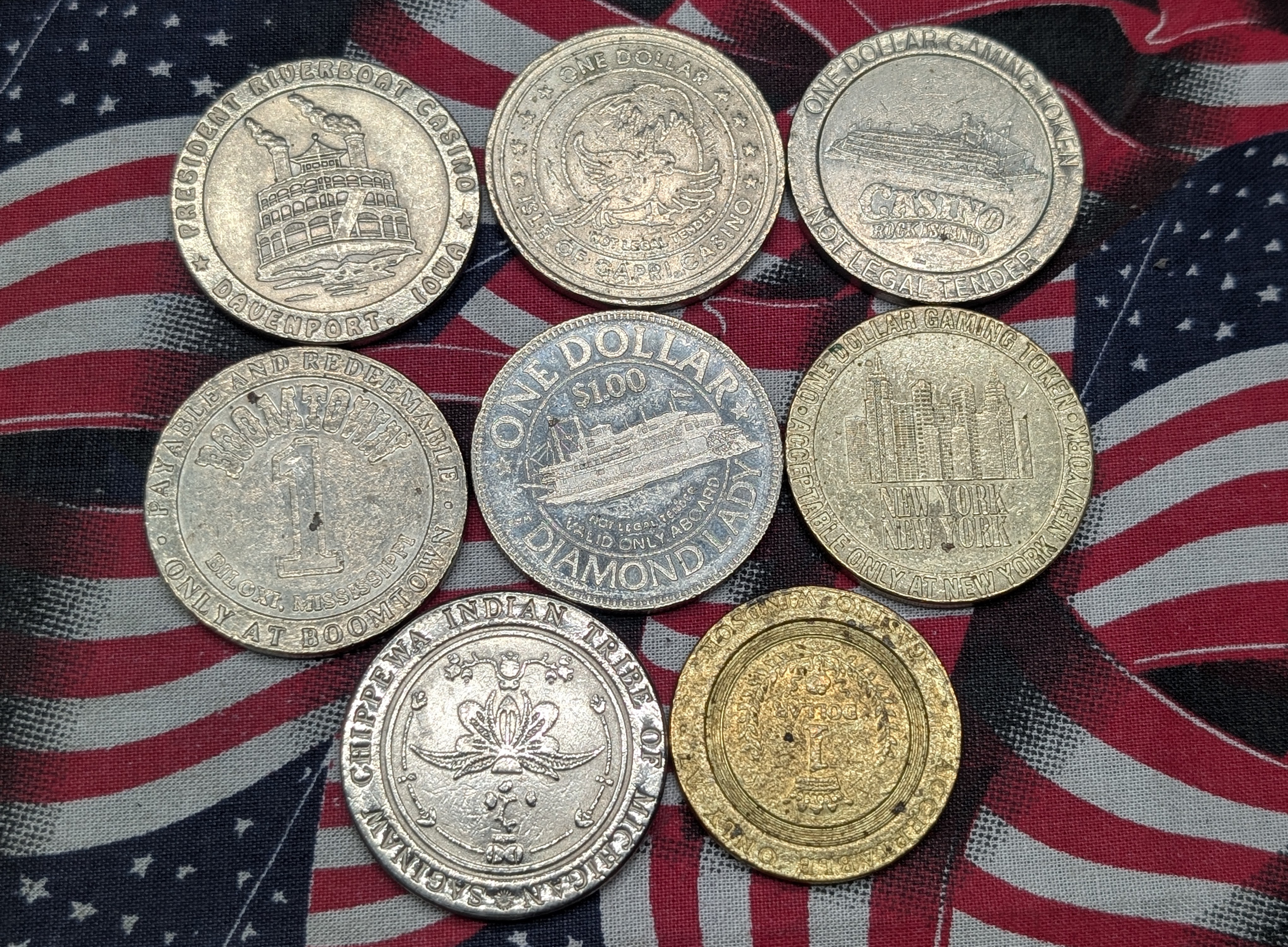 (8) Vintage Casino/Gaming Tokens