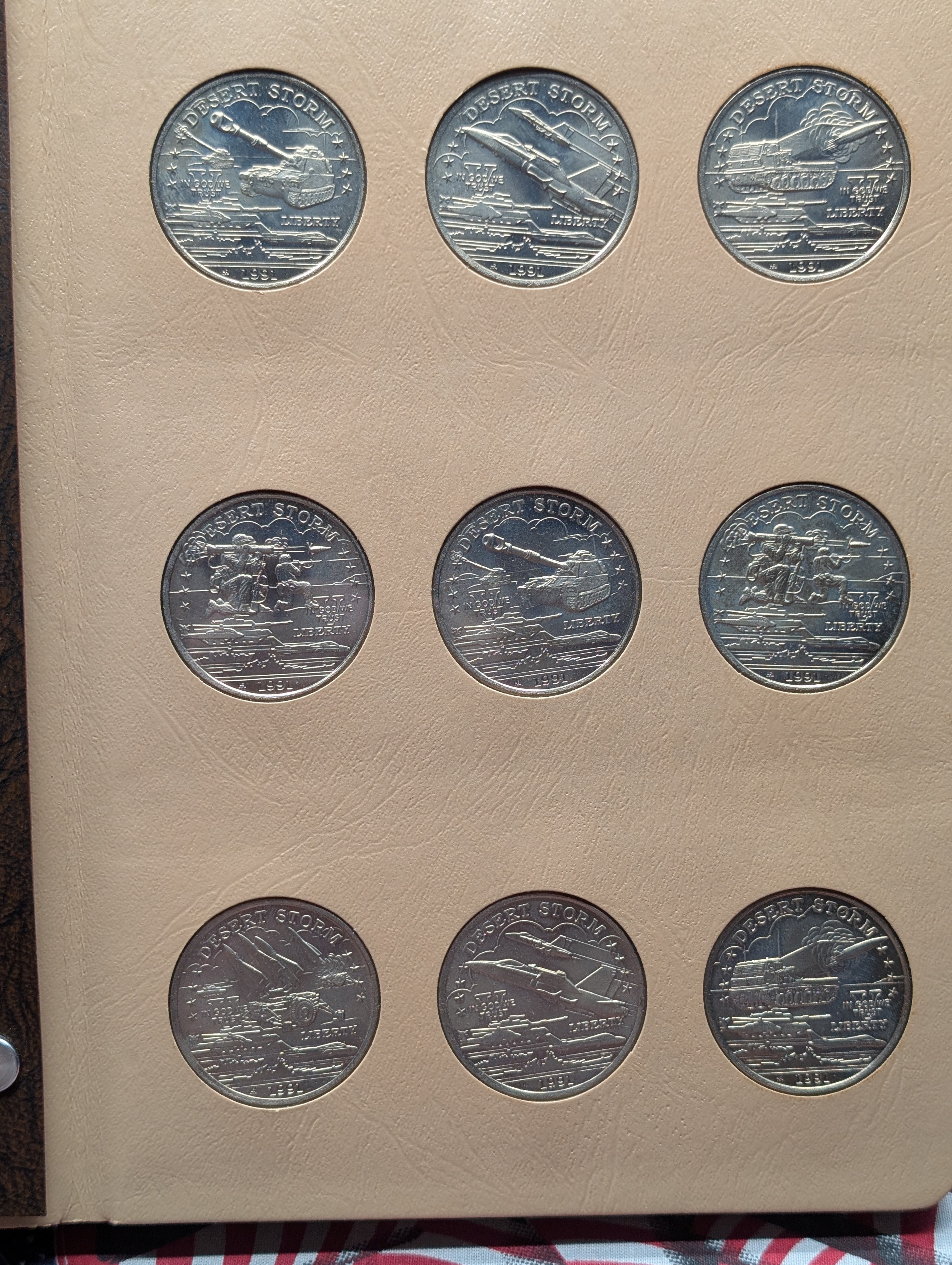 RARE & SELDOM SEEN in UNC Condition!! 1991 Hutt River Province $5 Desert Storm Coin Collection in Dansco Album (45 Total Coins)