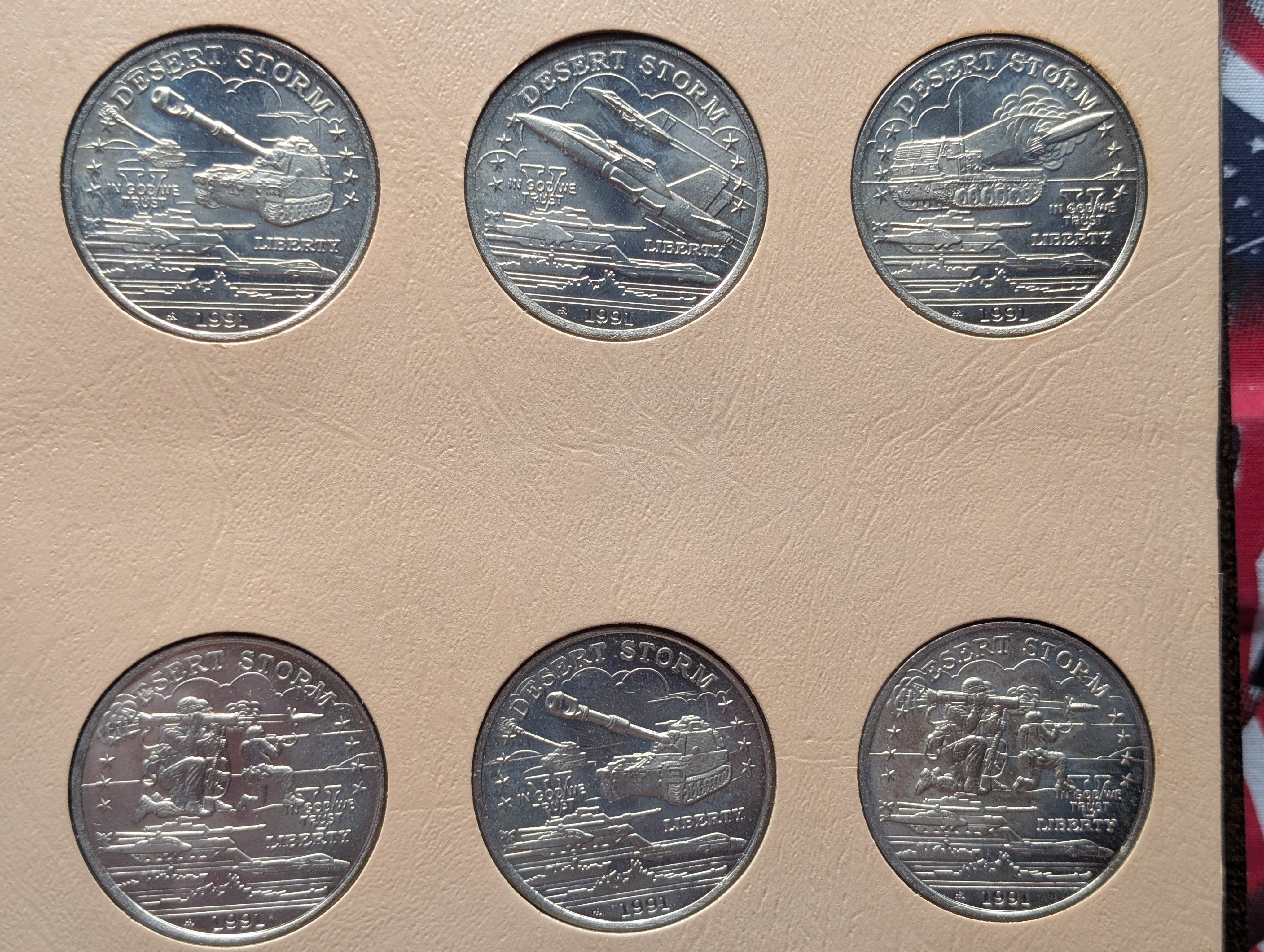 RARE & SELDOM SEEN in UNC Condition!! 1991 Hutt River Province $5 Desert Storm Coin Collection in Dansco Album (45 Total Coins)