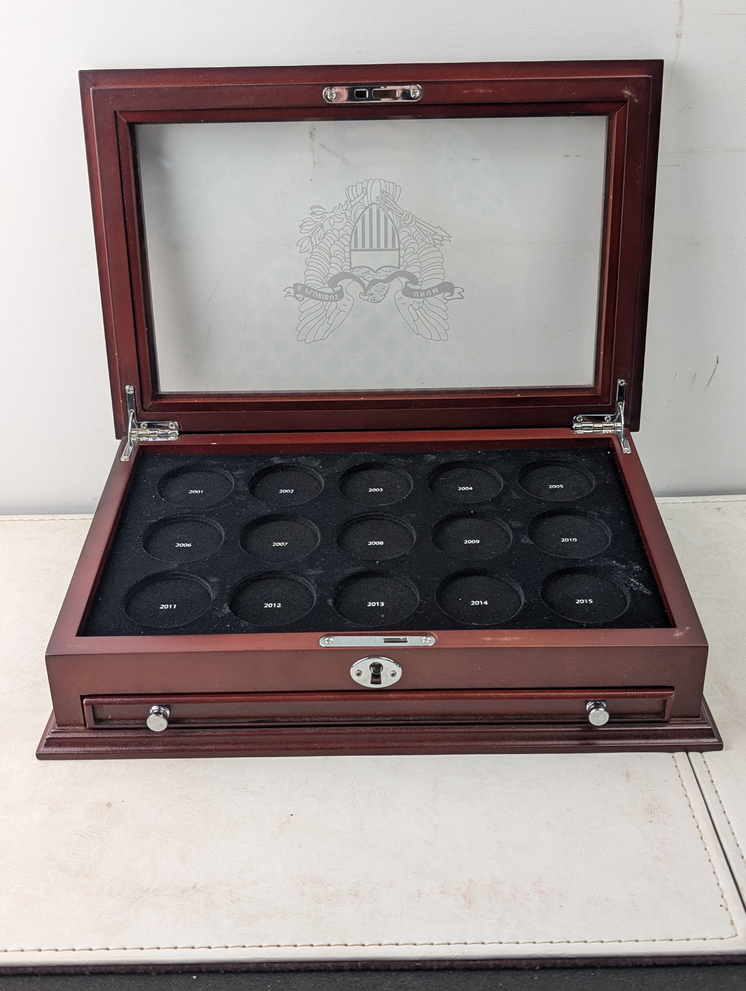 *EMPTY* (2) Wood Boxes for American Silver Eagles & Queens Beasts Wooden Collector's Boxes - No Coins