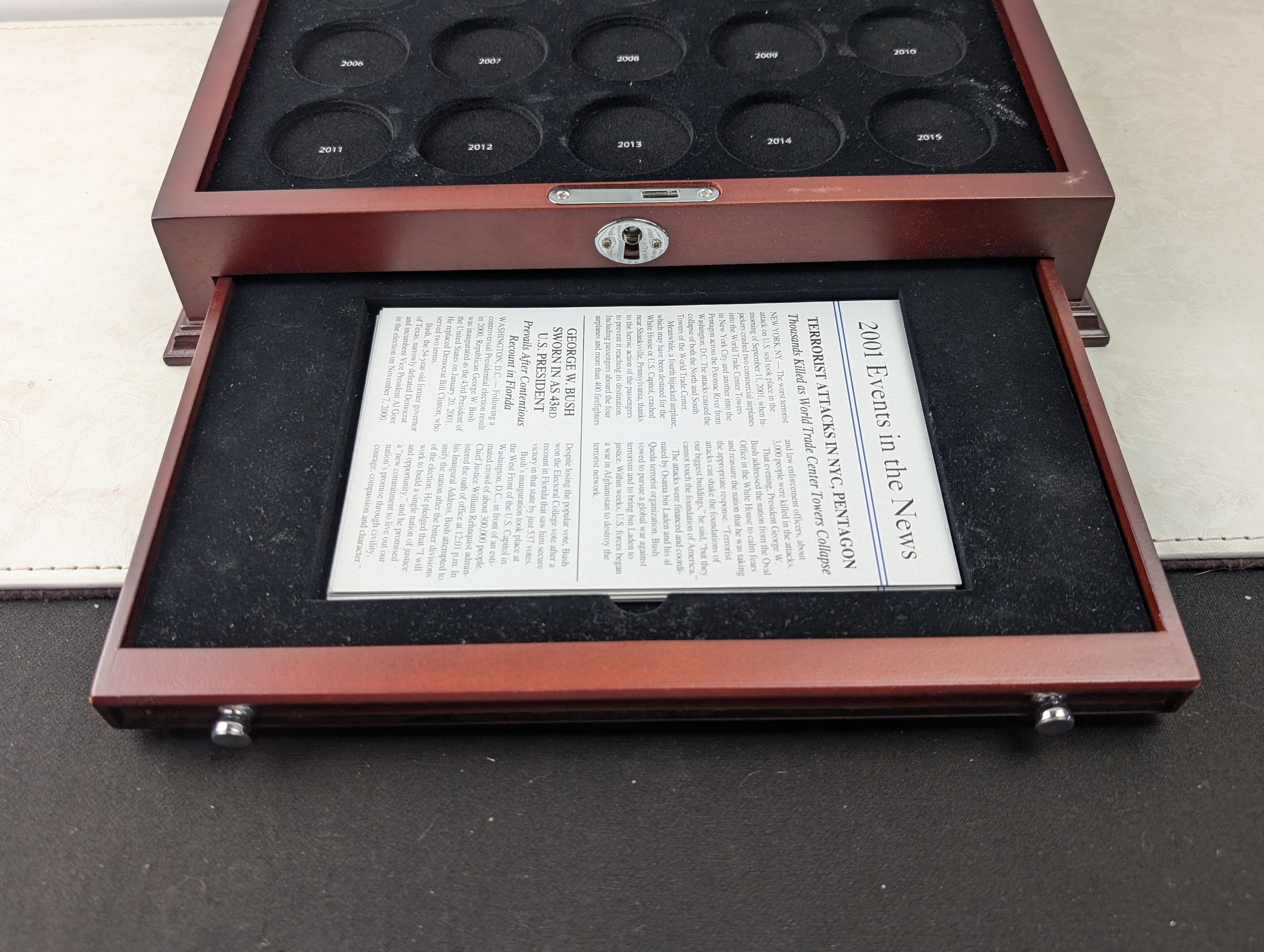 *EMPTY* (2) Wood Boxes for American Silver Eagles & Queens Beasts Wooden Collector's Boxes - No Coins