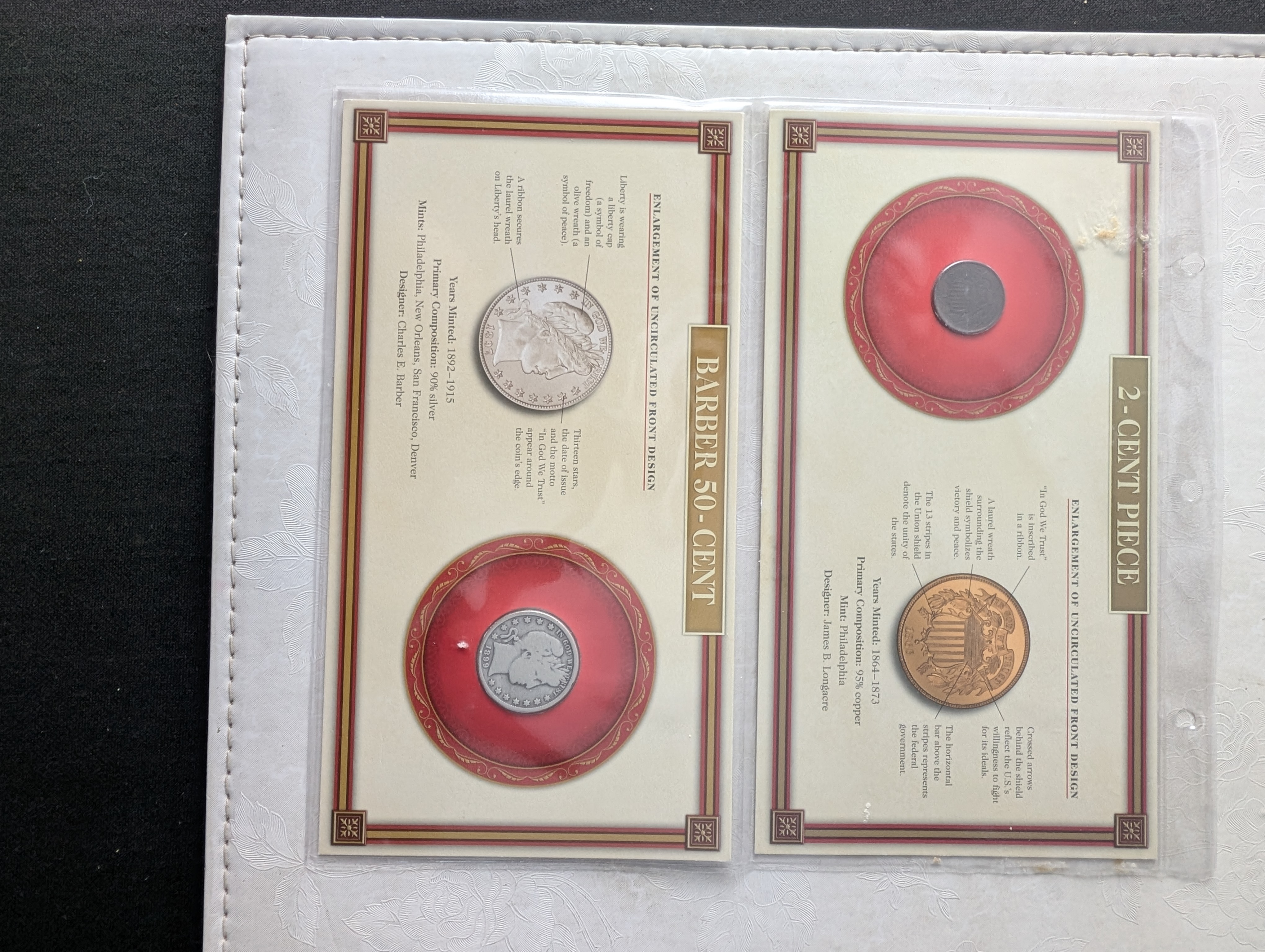 U.S. Coins of the 19th Century - Complete Type Coin Collection in Album - 8 Silver Coins! Quarter, Half Dollar, S.L. Dime, S.L. Half Dime, M