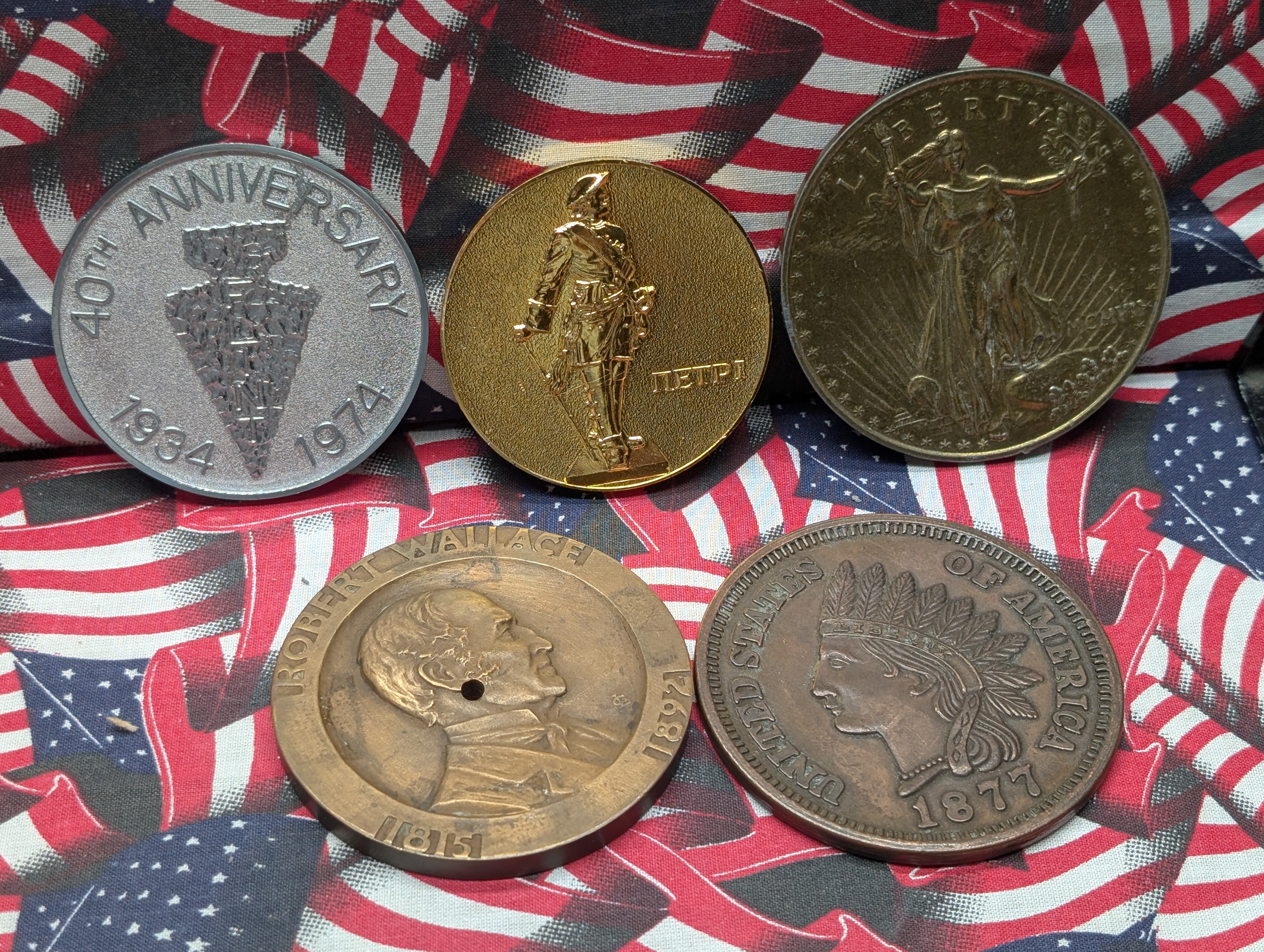 (5) Large Commemorative Medals and Coins