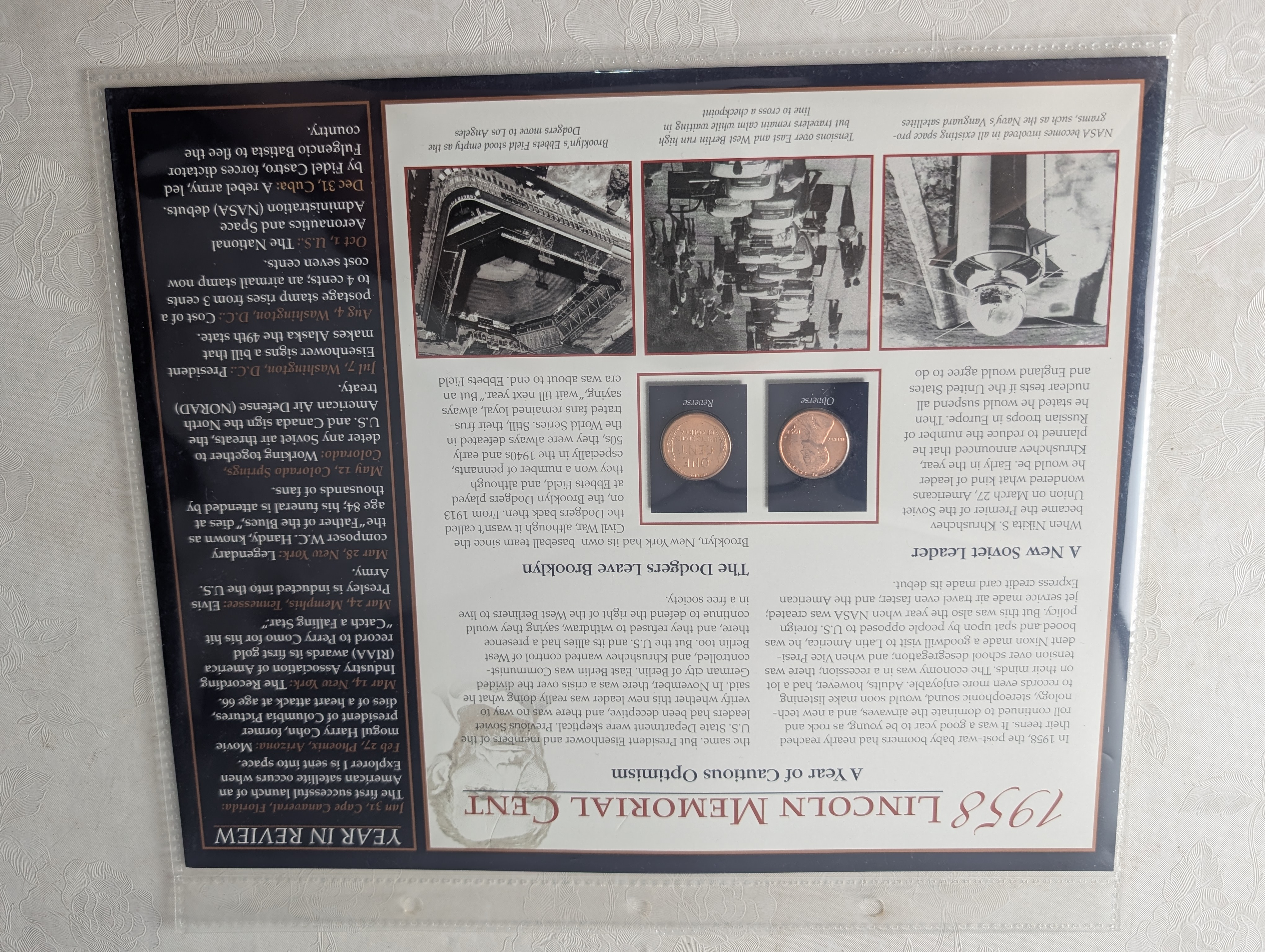 Lincoln Bicentennial Coin Collection in Information Album - Various 1944-2009 Lincoln Cents - 18 Coins