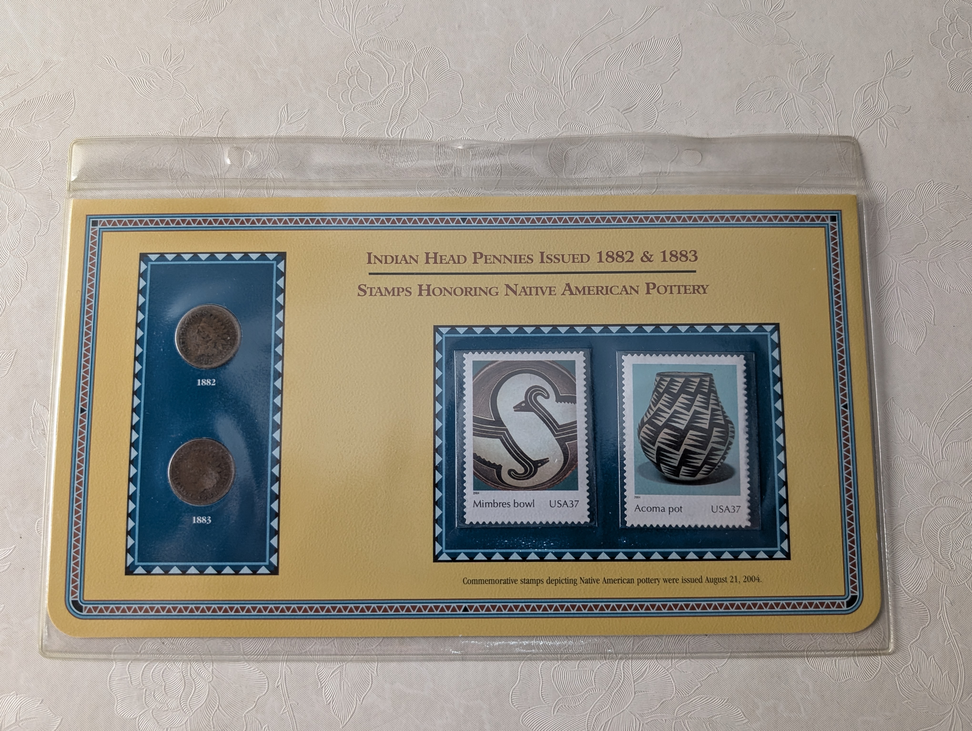 Collection of Various Dated Scarce Indian Head Cents & Vintage Commem Stamps in Album - 28 Coins