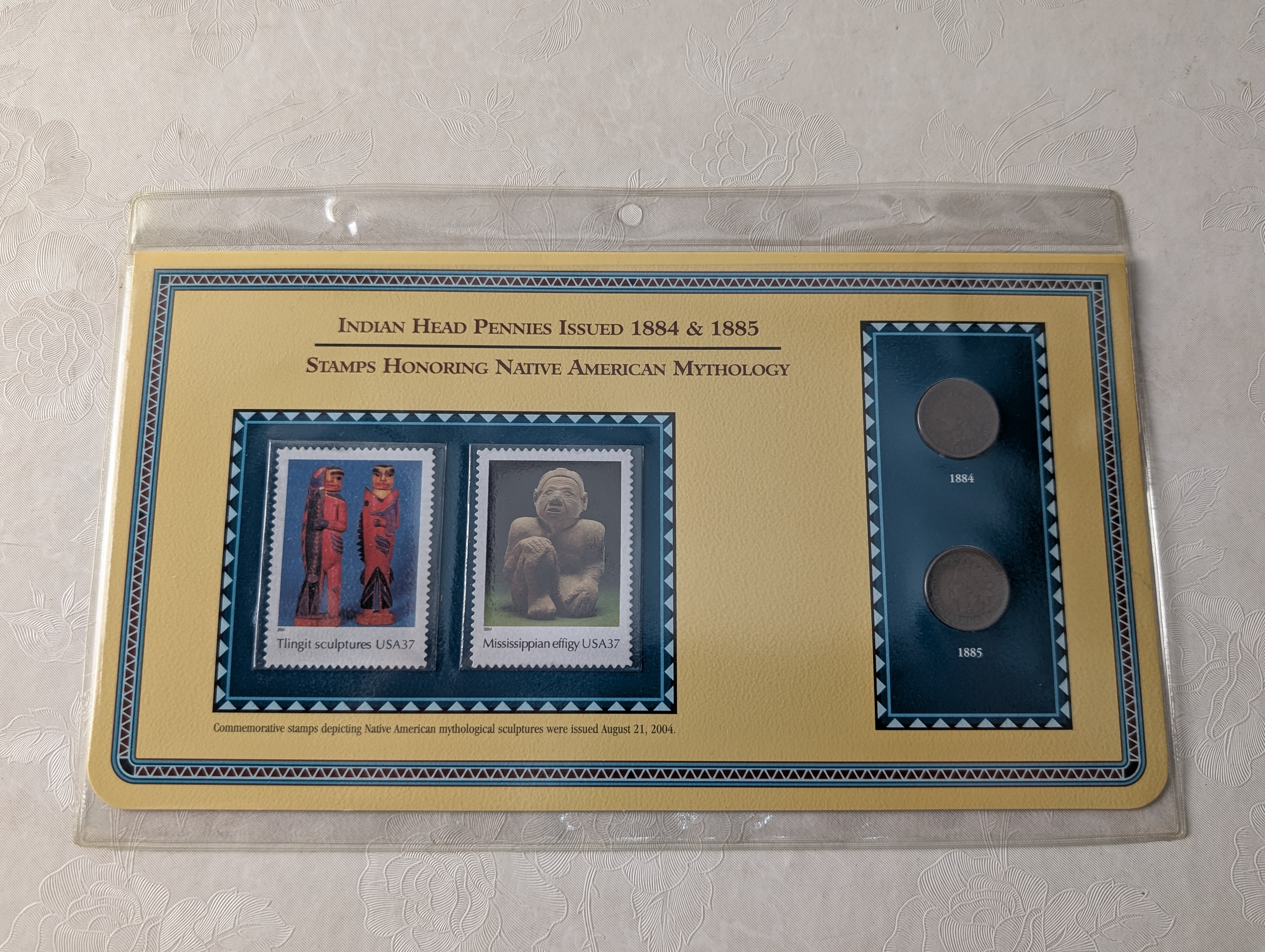 Collection of Various Dated Scarce Indian Head Cents & Vintage Commem Stamps in Album - 28 Coins