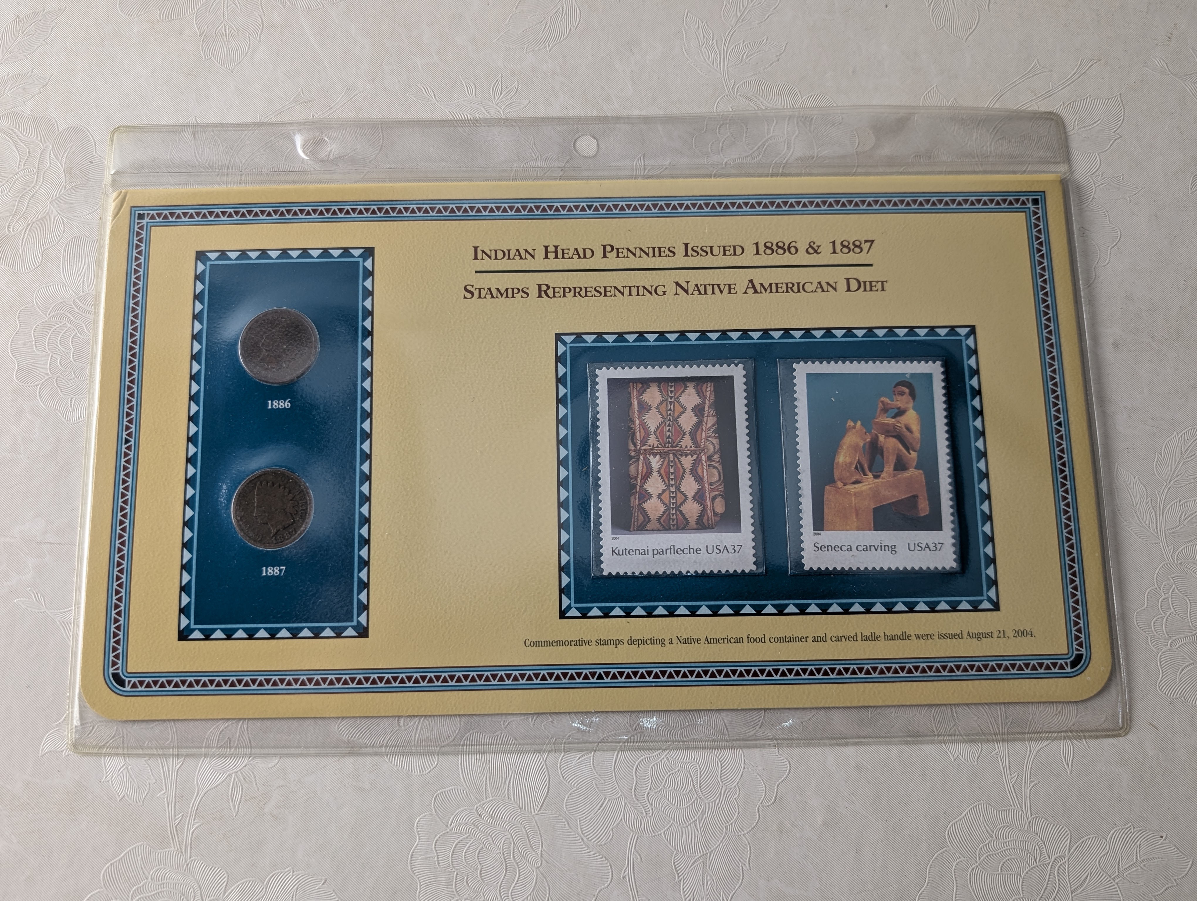 Collection of Various Dated Scarce Indian Head Cents & Vintage Commem Stamps in Album - 28 Coins