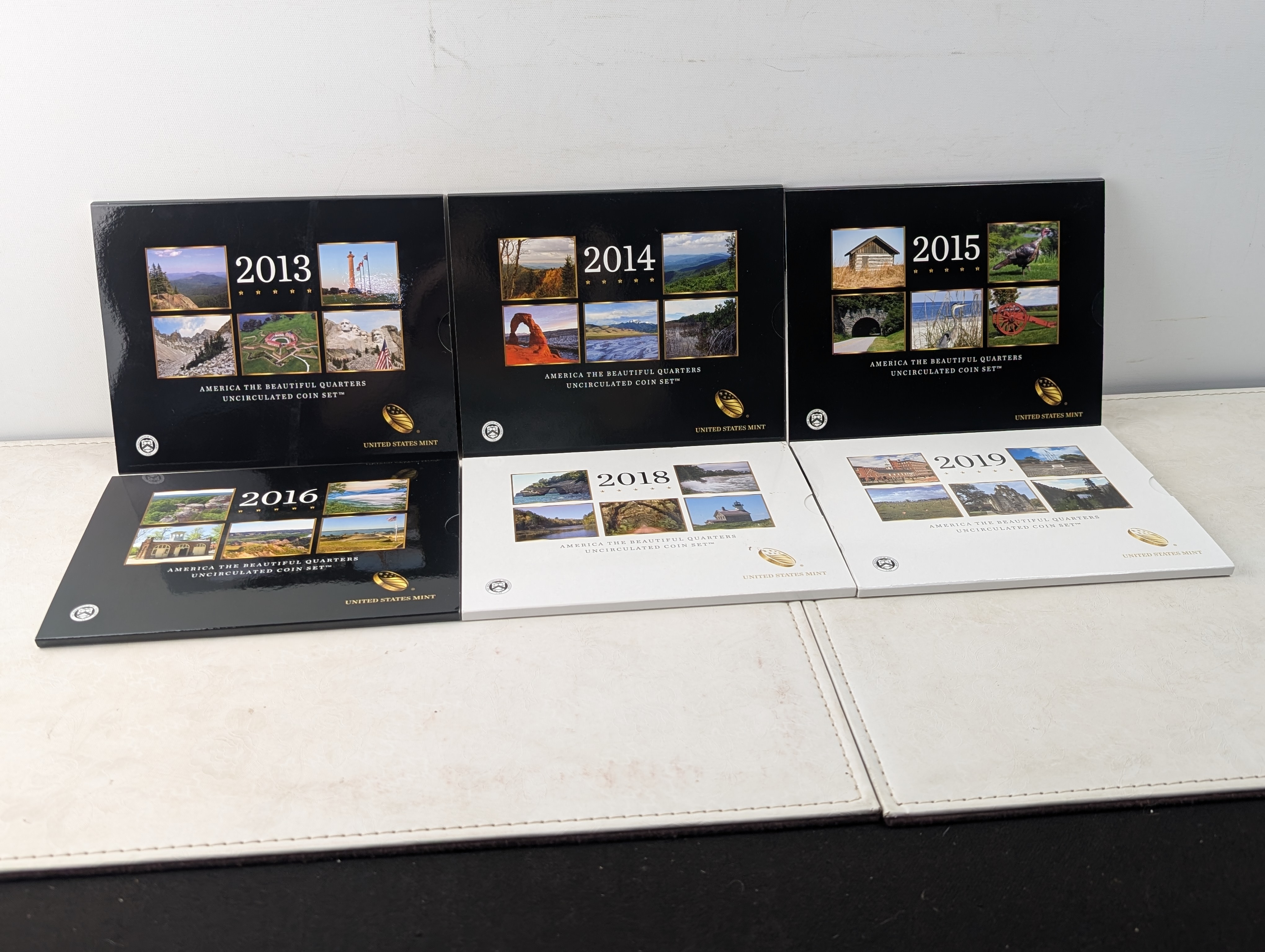 Partial 2013-2019 America The Beautiful Quarters UNC Sets in OGP w/ COA (6 Sets - Missing 2017)