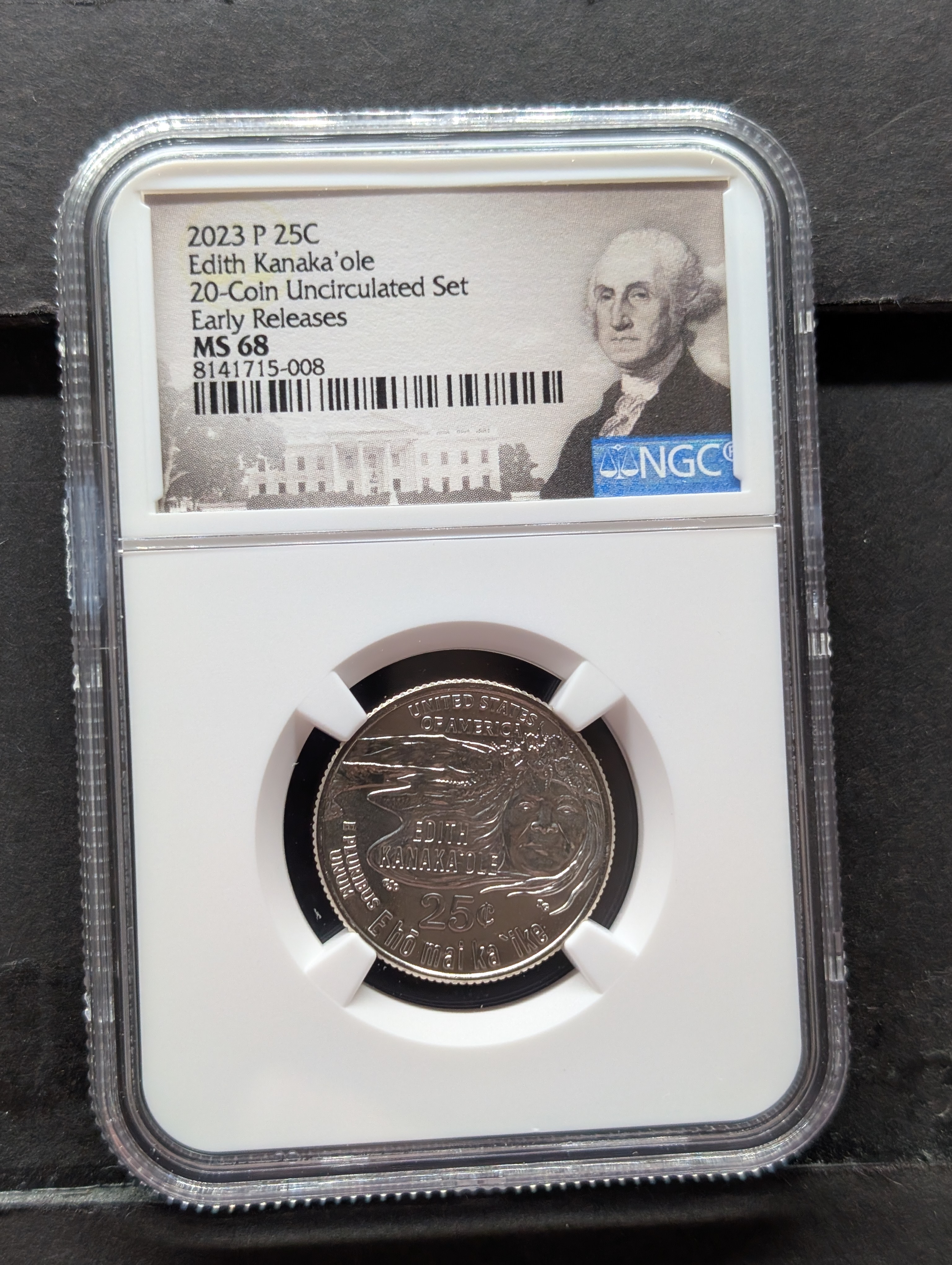 2023-P Edith Kanaka'ole Quarter NGC MS68 - Early Release