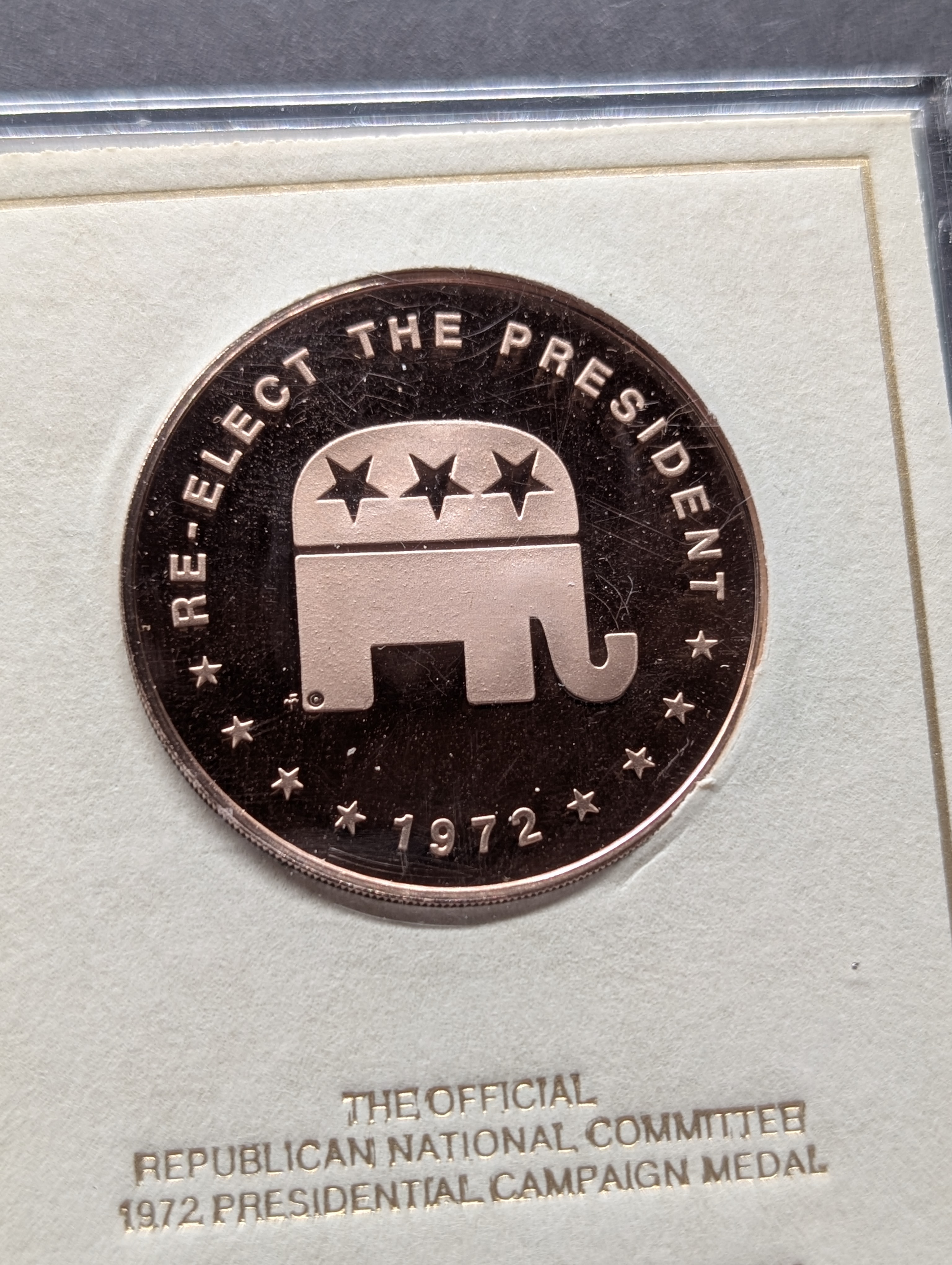 1972 Limited Edition Solid Bronze Richard Nixon Campaign Medal, Franklin Mint