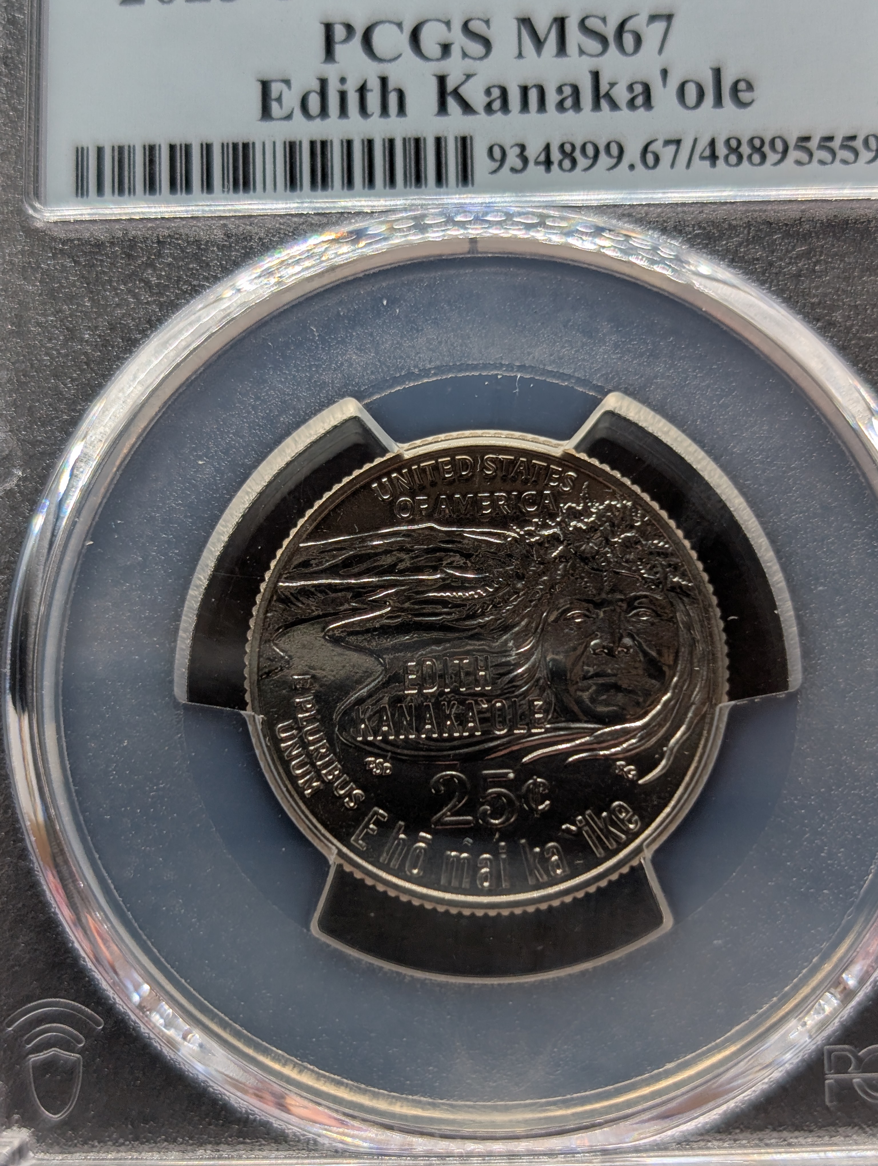 2023-D Edith Kanaka'ole Quarter - PCGS MS67 - Advanced Release - PCGS Case is Marked 2023-P Incorrectly