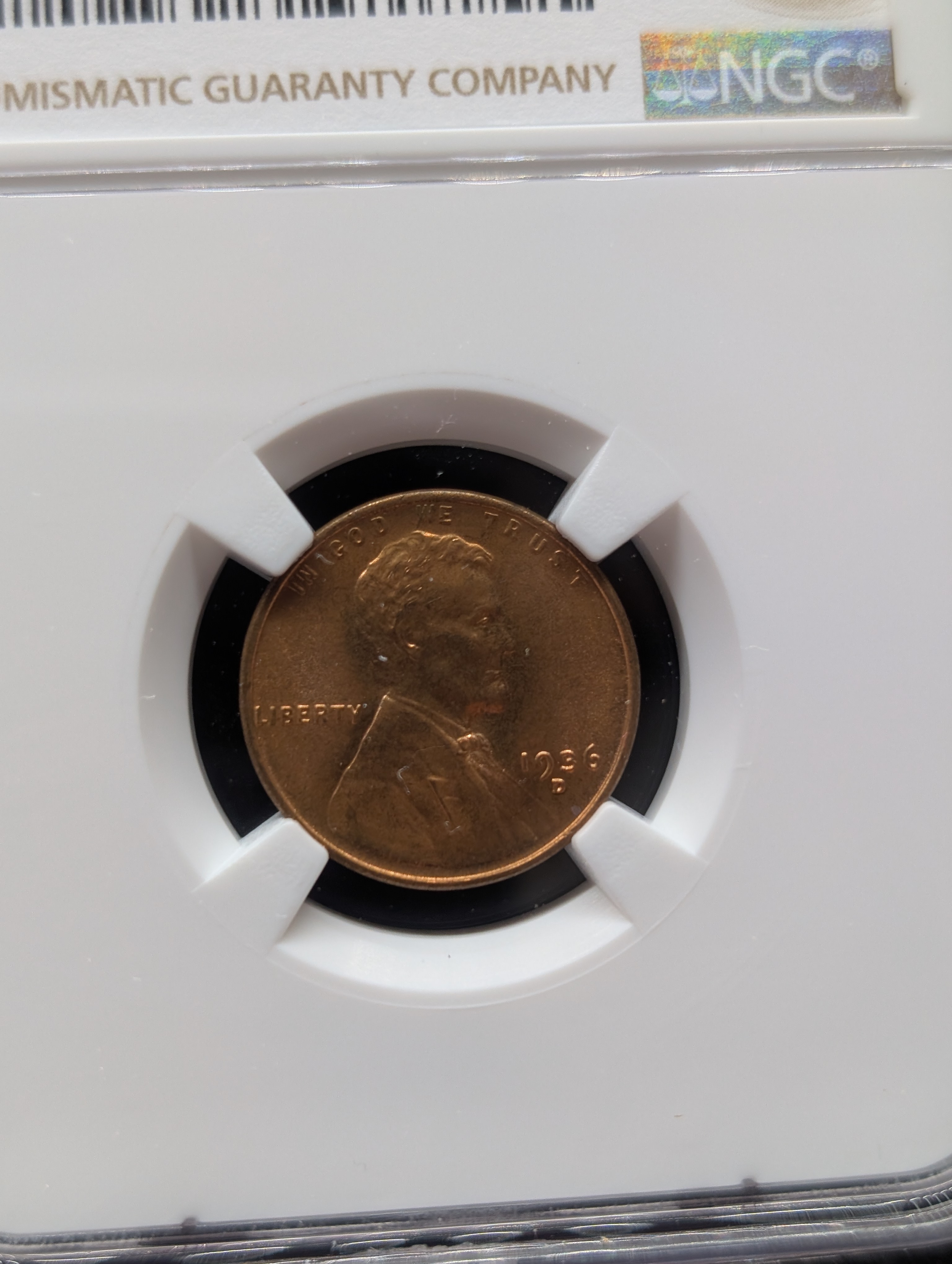 1936-D Lincoln Wheat Cent - NGC MS66 RD