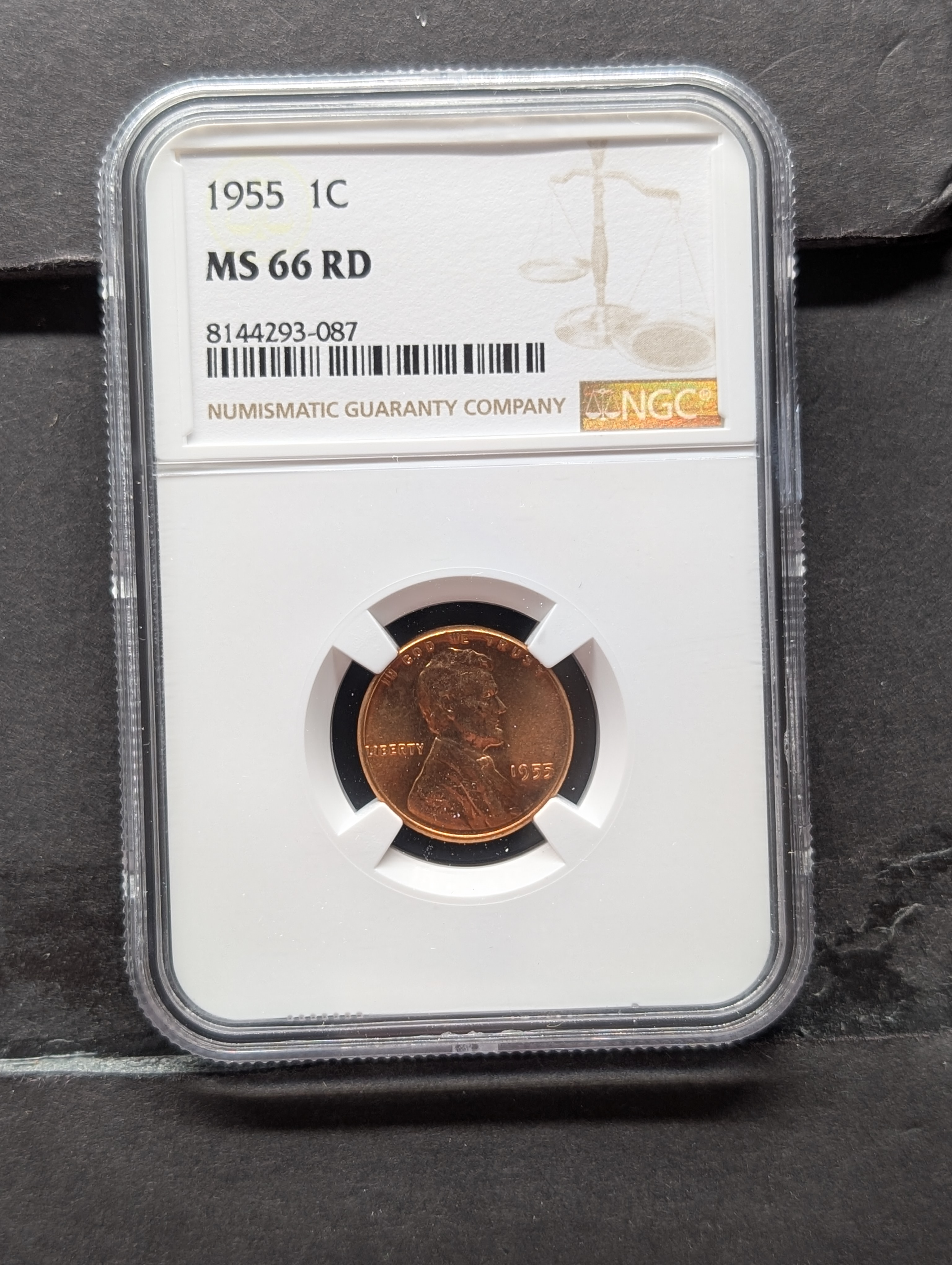 1955-P Lincoln Wheat Cent - NGC MS66 RD