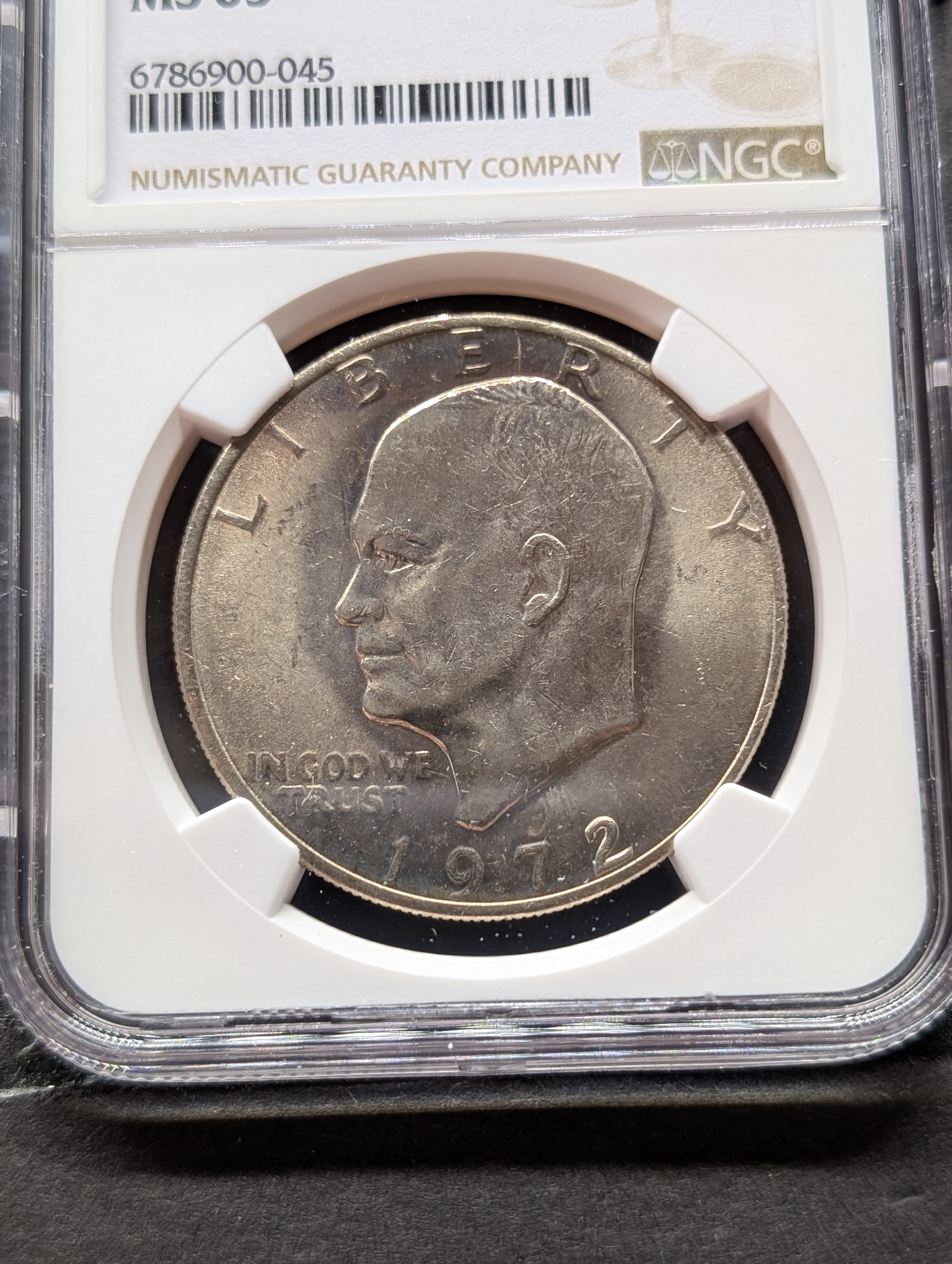 1972 Type 1 Eisenhower Dollar - NGC MS65