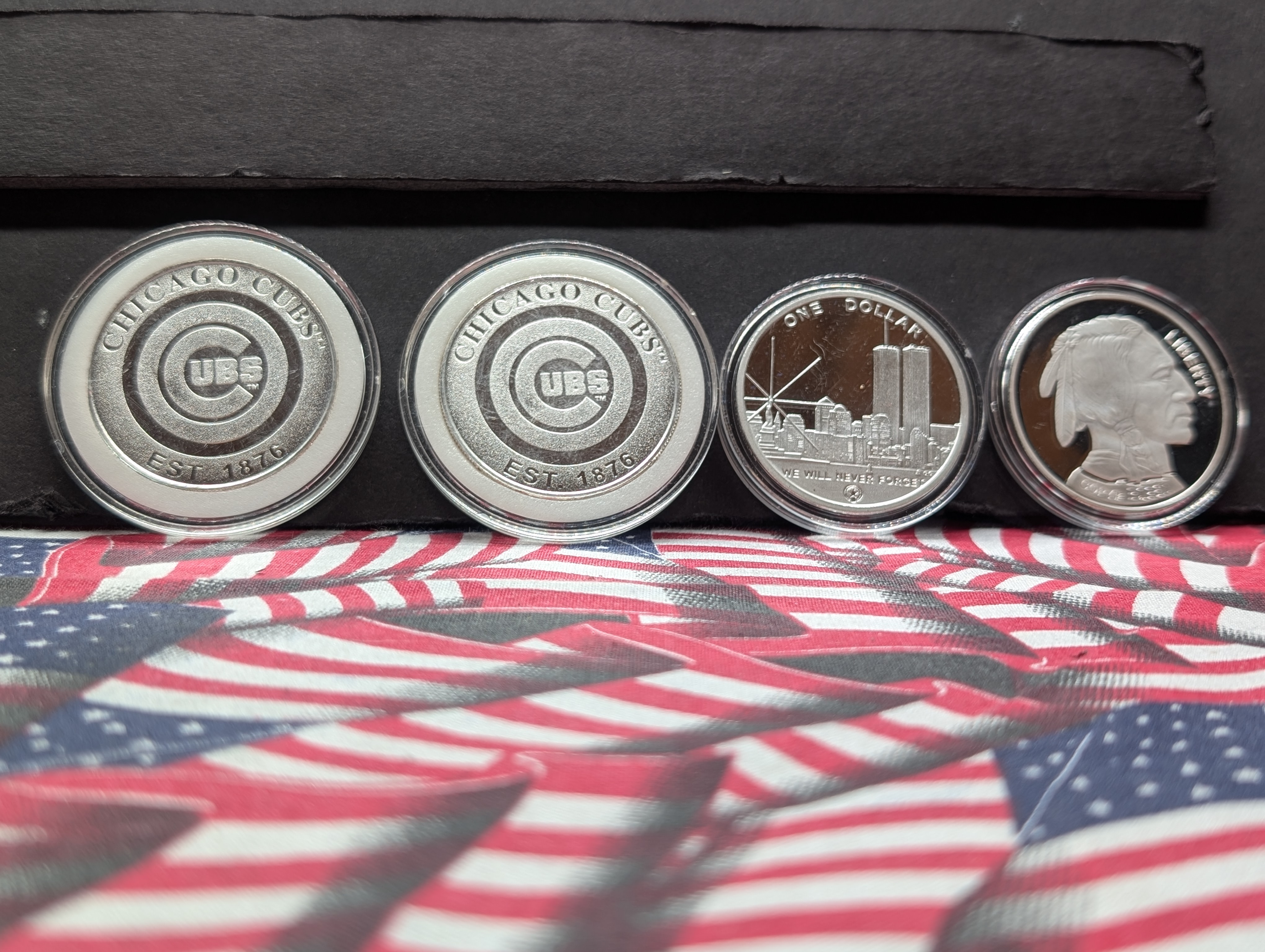 (4) Silver Plated Coins and Medals