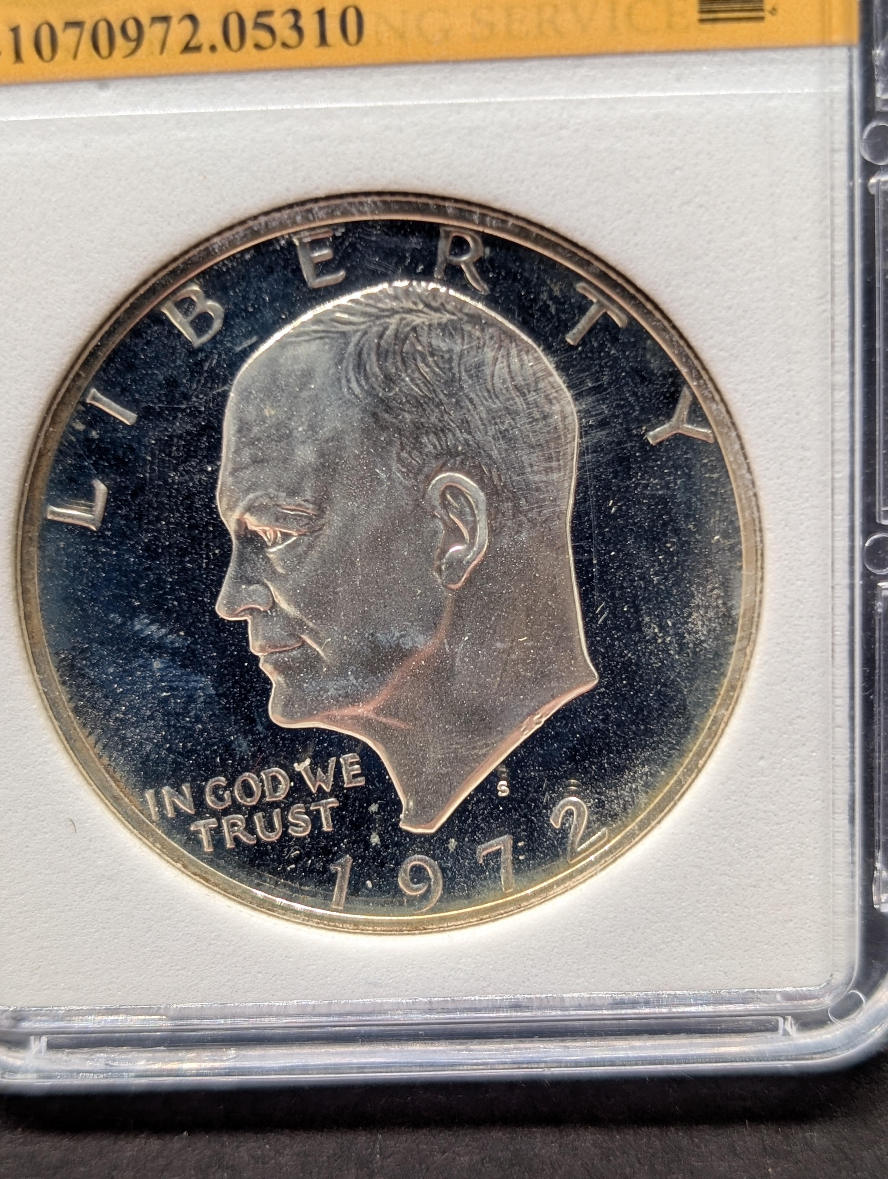 1972-S Eisenhower 40% Silver Dollar Proof Cameo - SGS PR70CAM