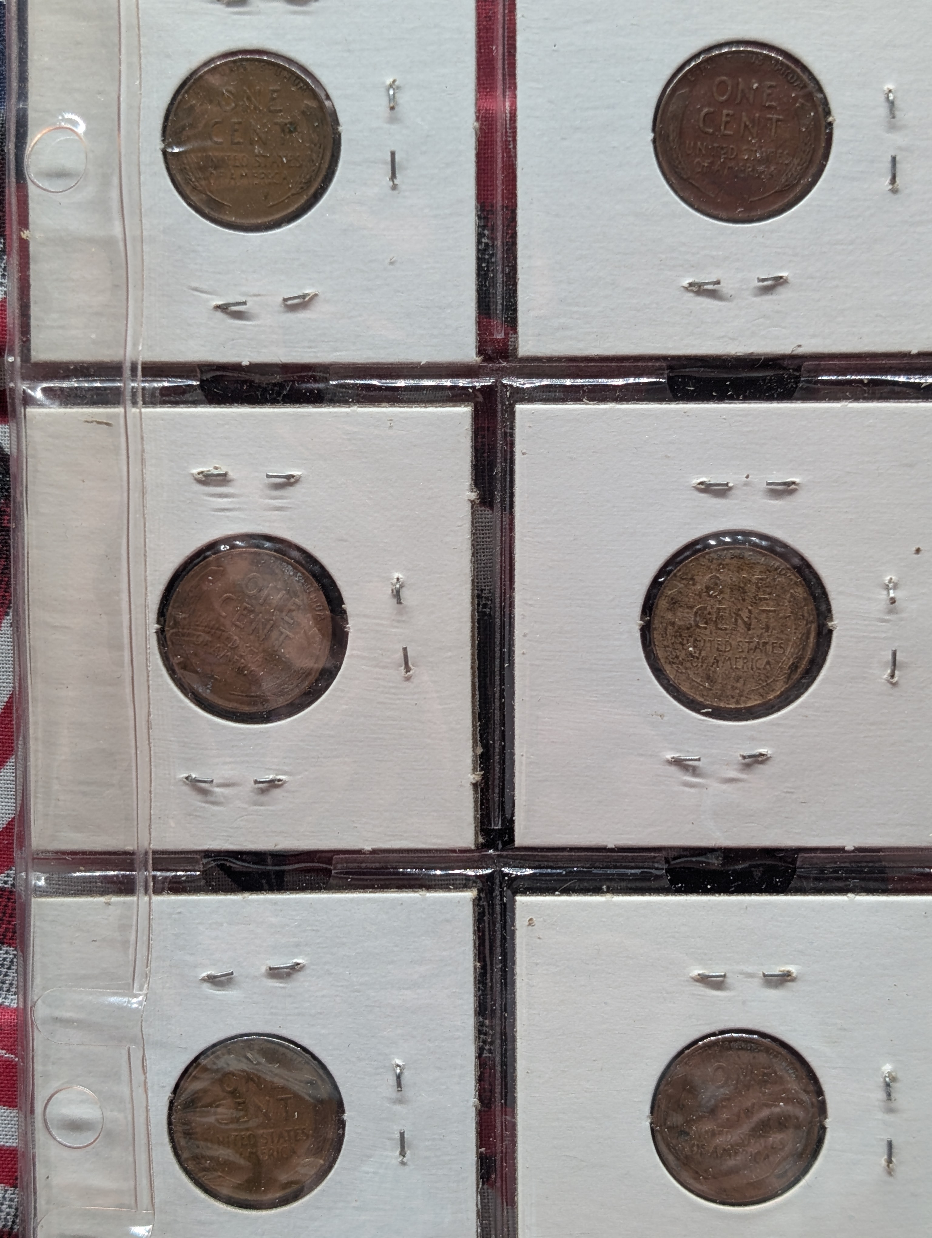 Full Binder Page of Wheat Pennies - 20 Coins all 1938 and 1939's