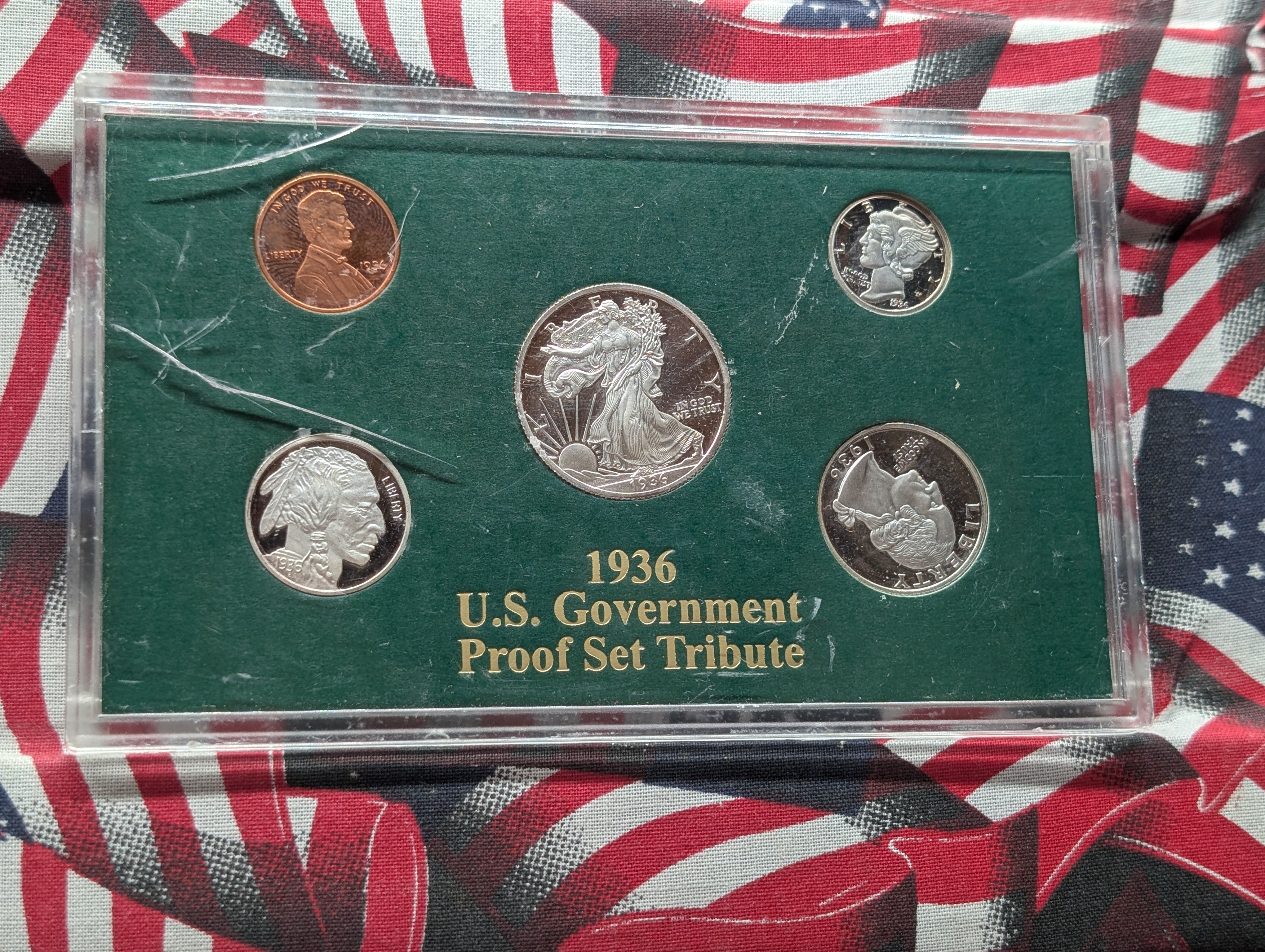 Copies 1936 U.S. Government Proof Set Tribute (Recreation Set), All Stamped Copy