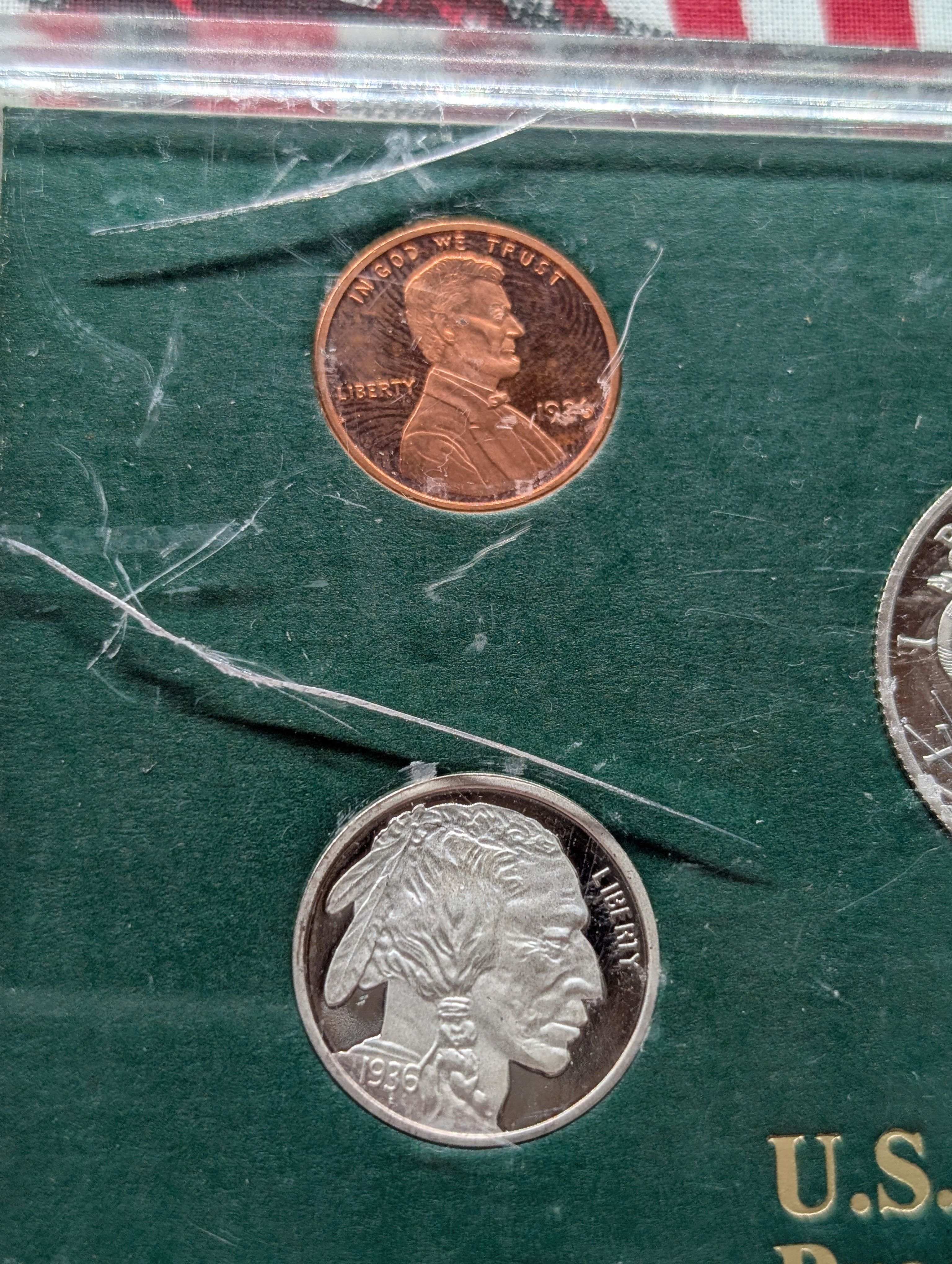Copies 1936 U.S. Government Proof Set Tribute (Recreation Set), All Stamped Copy