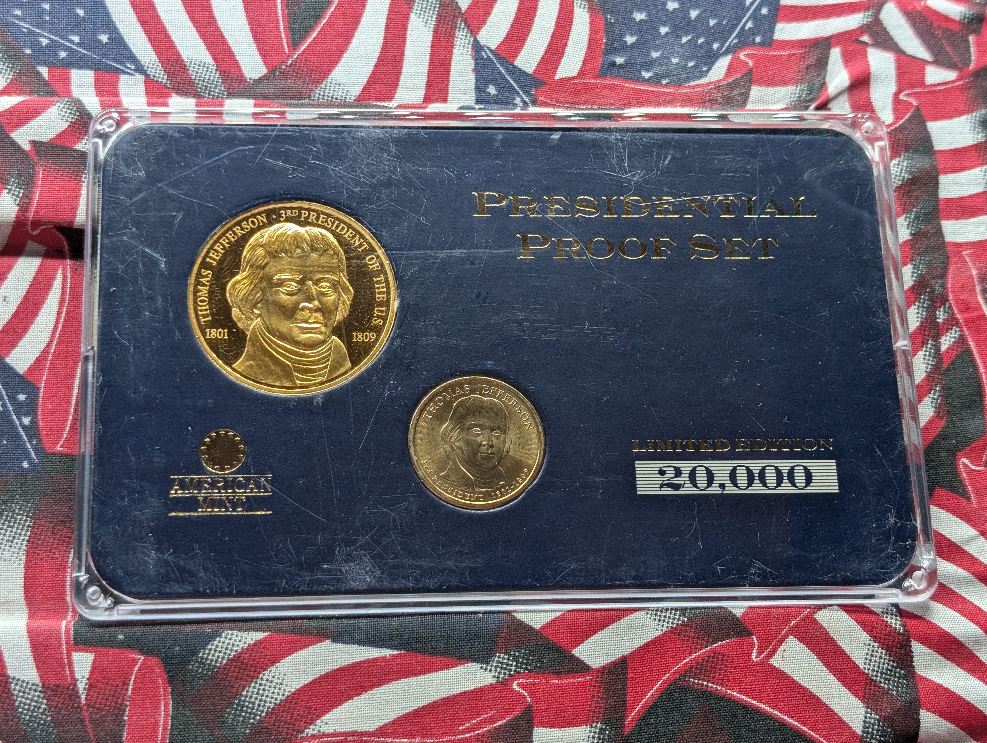 Thomas Jefferson Limited Edition Presidential Proof Set with Medal and Presidential Dollar