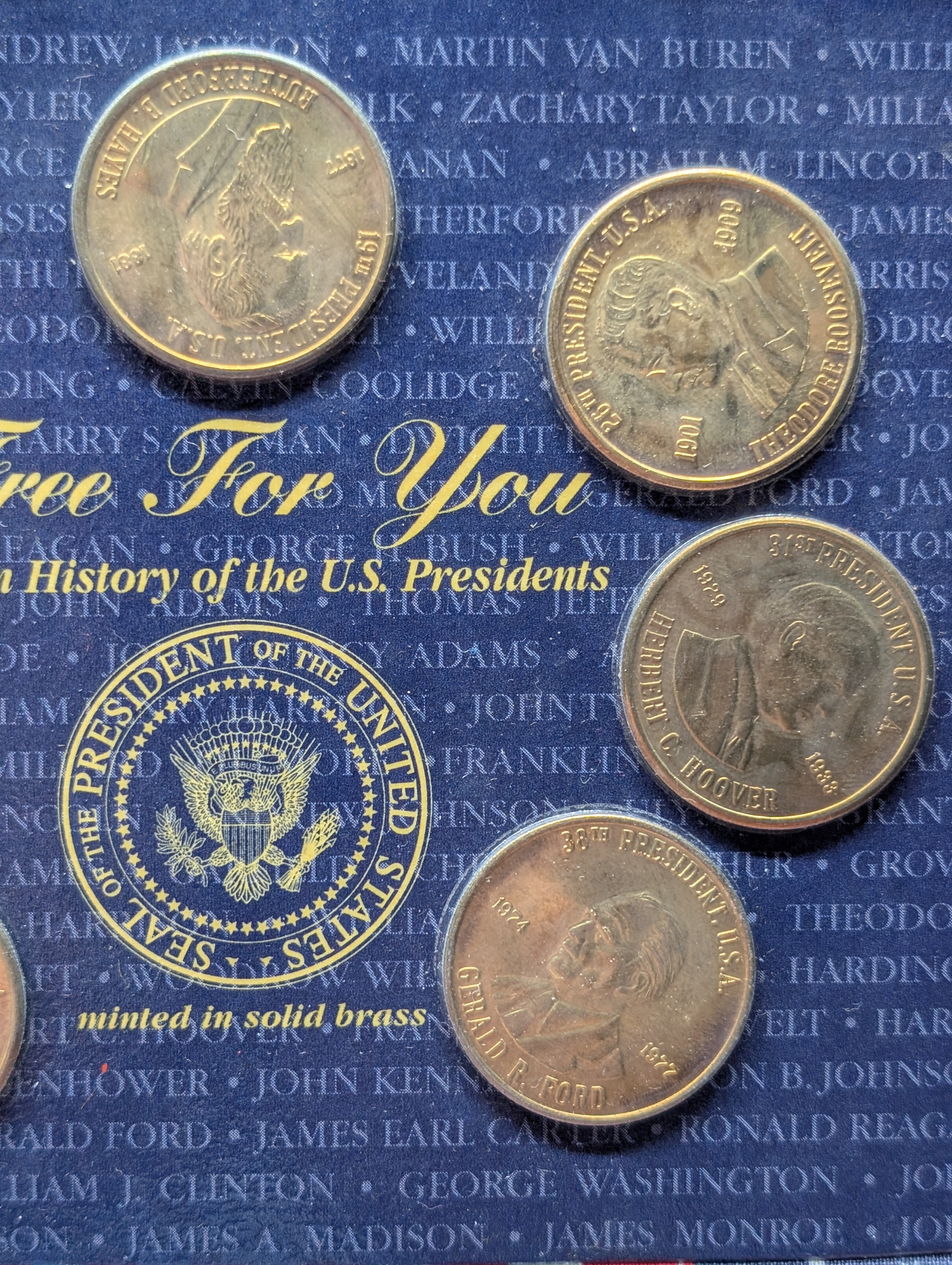 Free For You U.S. Presidential Commemorative Solid Brass Medals