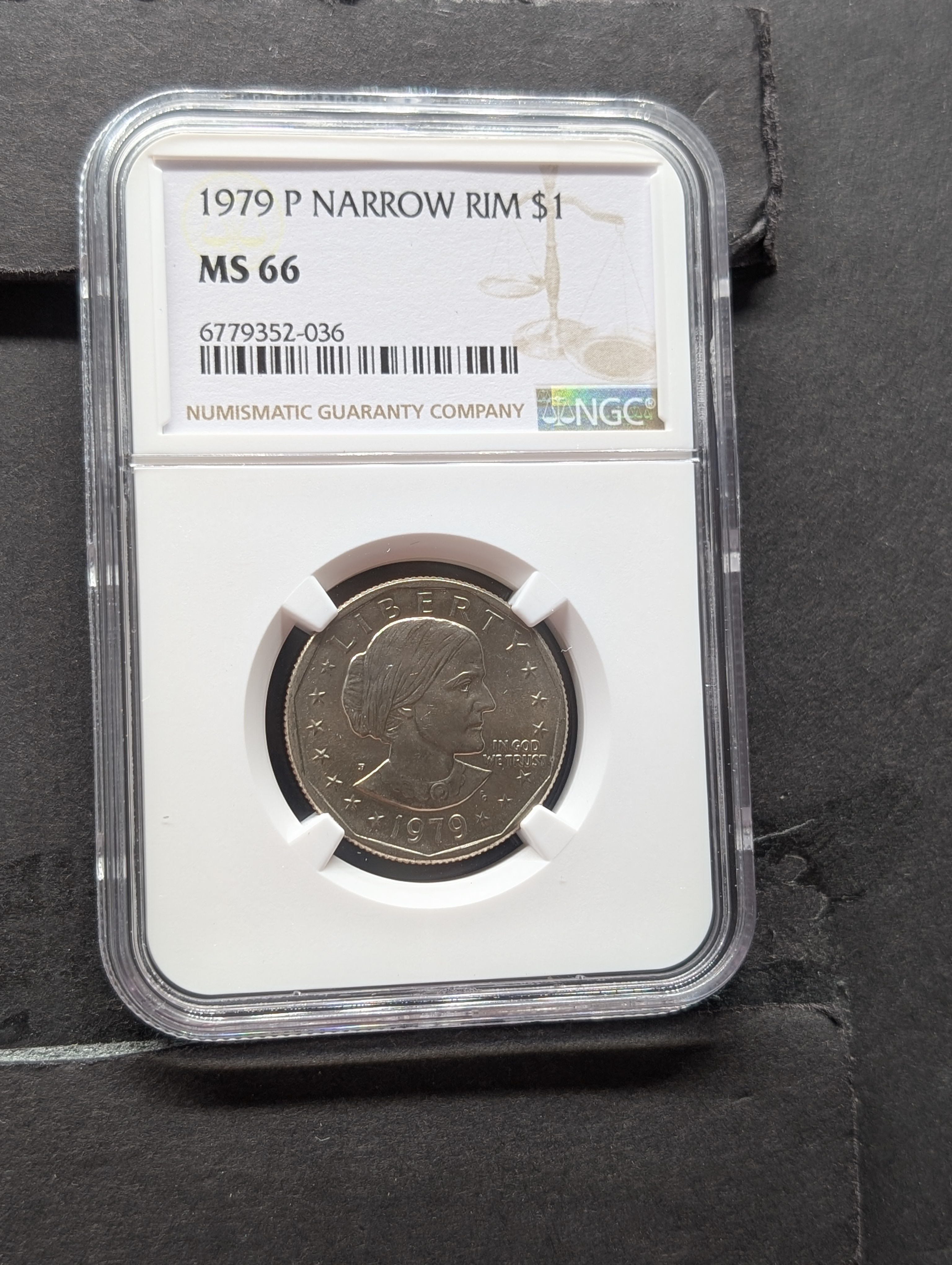 1979-P Susan B. Anthony Dollar w/ Narrow Rim - NGC MS66